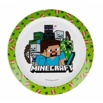 Minecraft Kindergeschirr-Set Minecraft Kinder Geschirr-Set 3 teilig Becher Teller Schüssel (3-tlg), 1 Personen, Kunststoff, Alex Creeper Steve Enderman