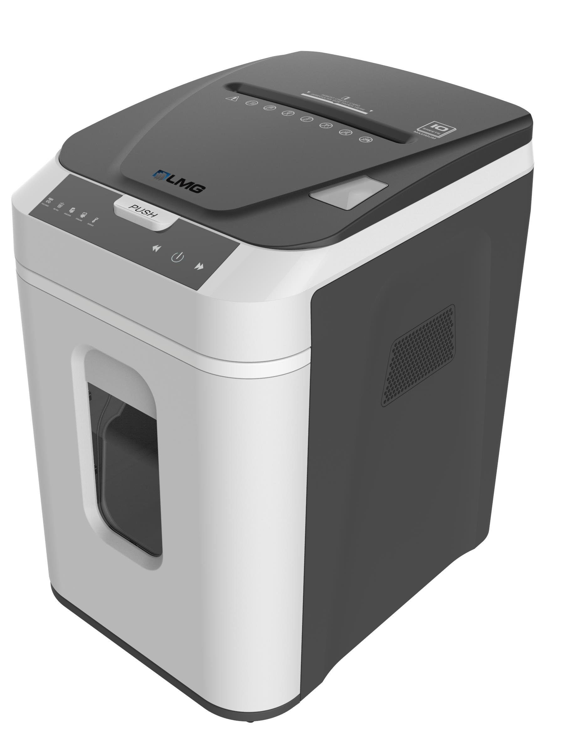 LMG Germany Aktenvernichter Autofeed Profi Shredder, 180 Blatt gleichzeitig, als P4 oder P5, Partikelschnitt Cross Cut, 32L Partikelschnitt weiß, sehr leise – Bild 4 von 5
