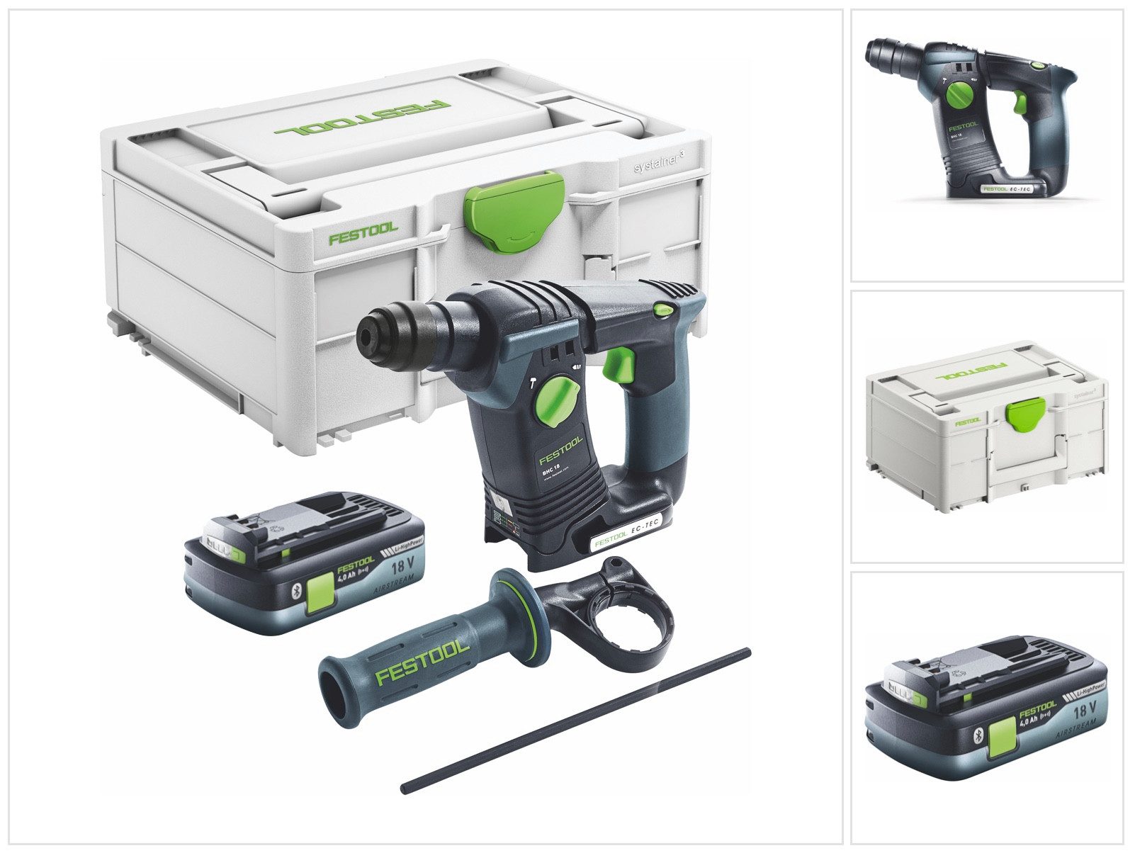 FESTOOL Schlagbohrmaschine BHC 18 Basic-4,0 Akku Bohrhammer 18 V 25 Nm 1,8 J SDS Plus (577057)