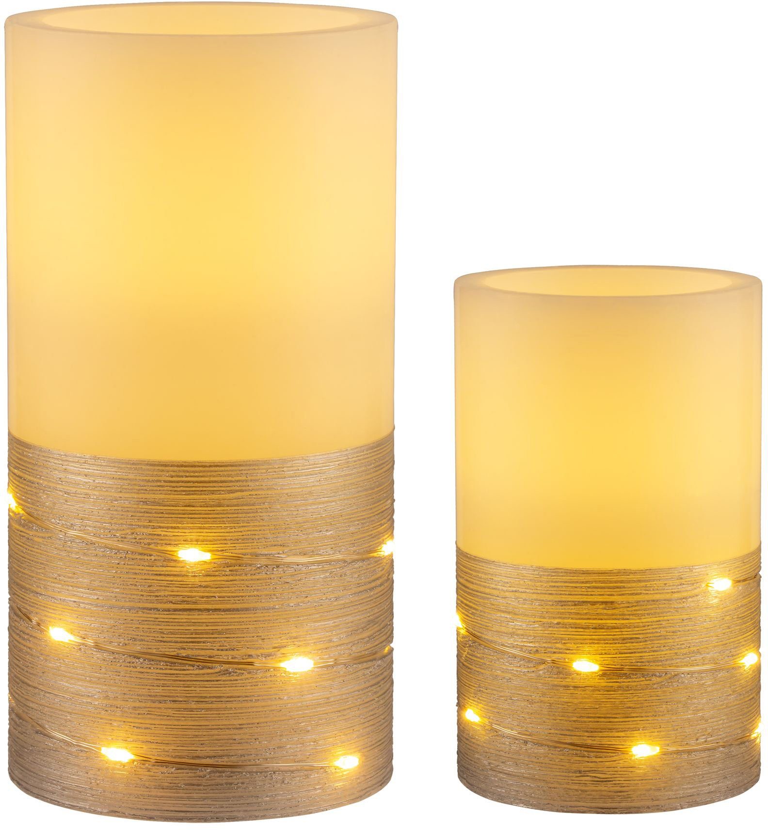 Pauleen LED-Kerze Fairy Lights (Set, 2-tlg), Wachskerze, Timer,