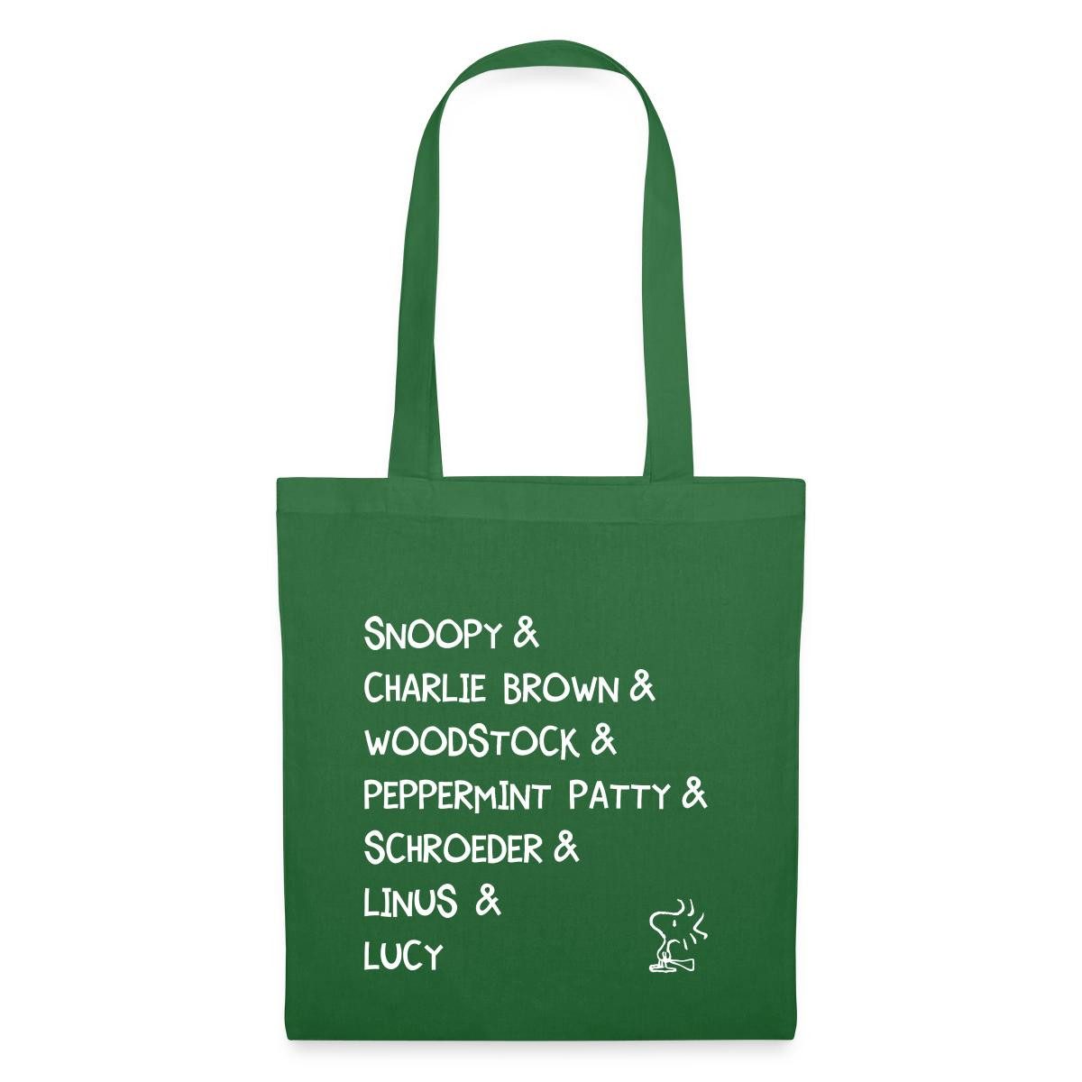Spreadshirt Henkeltasche Peanuts Snoopy & Charlie Brown & Woodstock Charaktere Stoffbeutel (1-tlg)