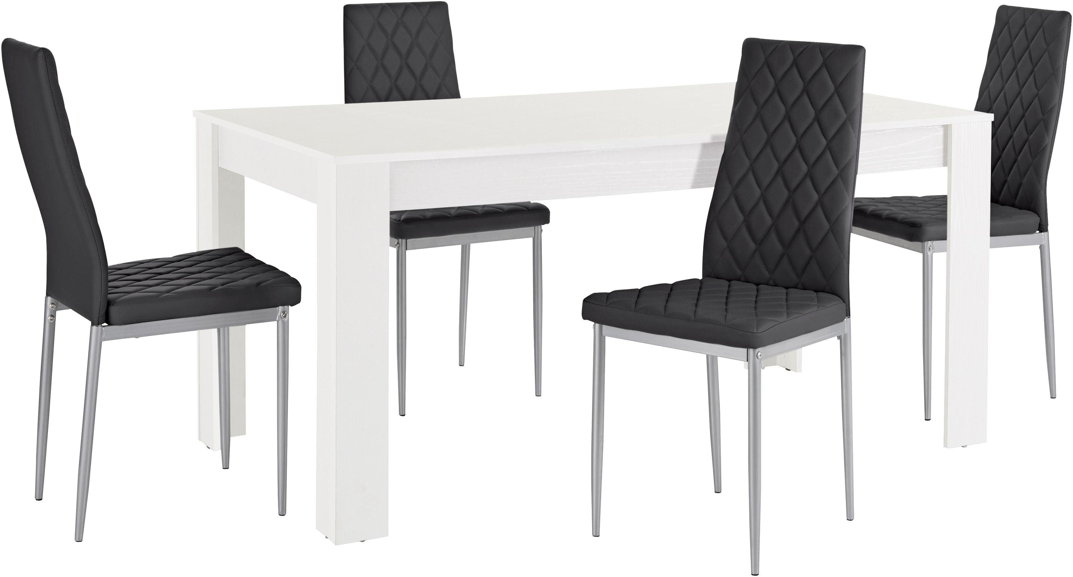 OTTO home Essgruppe Lynn160/Brooke, (Set, 5-tlg), Tisch mit 4 Stühlen