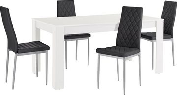 INOSIGN Essgruppe Lynn160/Brooke, (Set, 5-tlg), Tisch mit 4 Stühlen