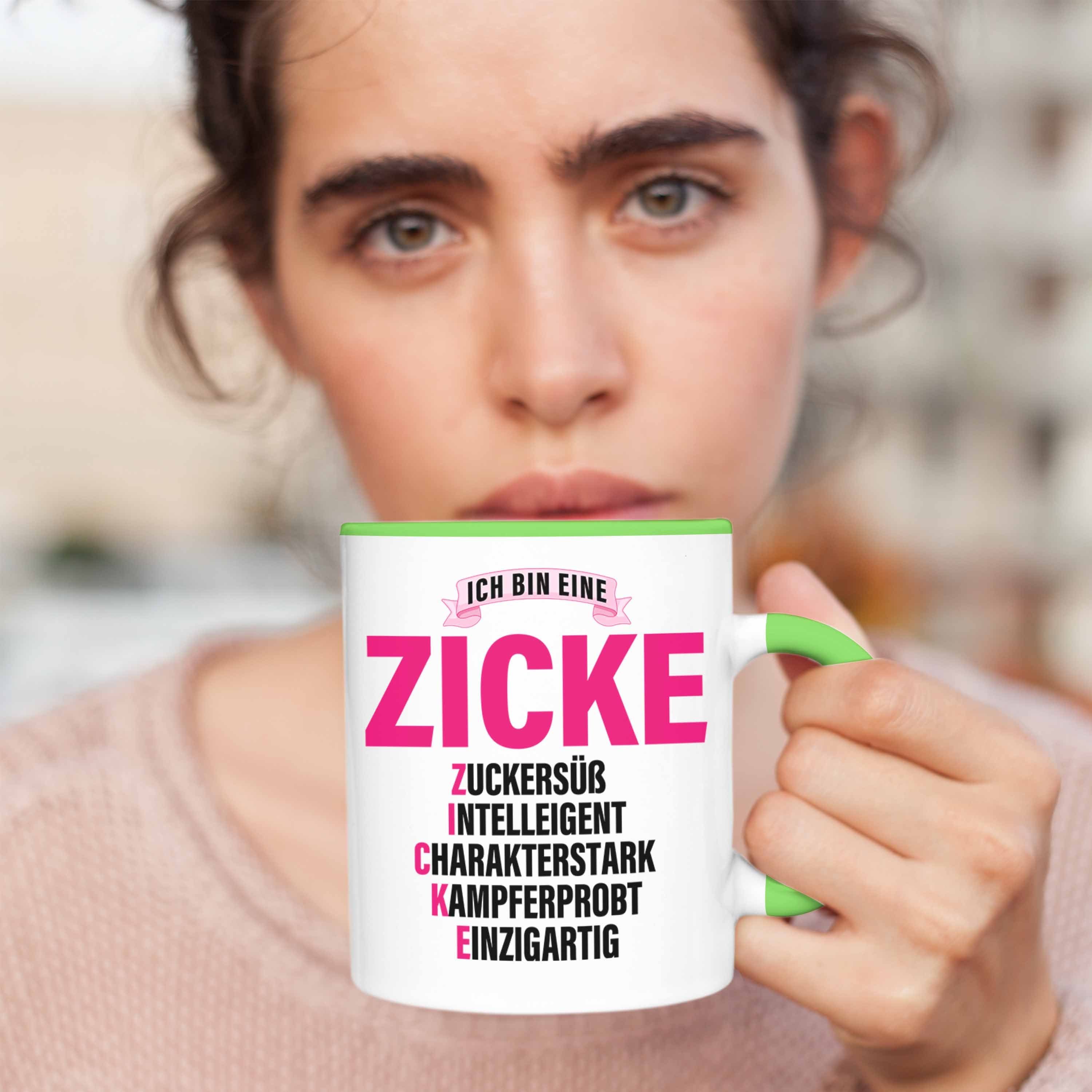Kaffeetasse Pink Trendation Frau Tasse Lustig Grün Trendation Zicke Frauen Tasse Geschenk - für