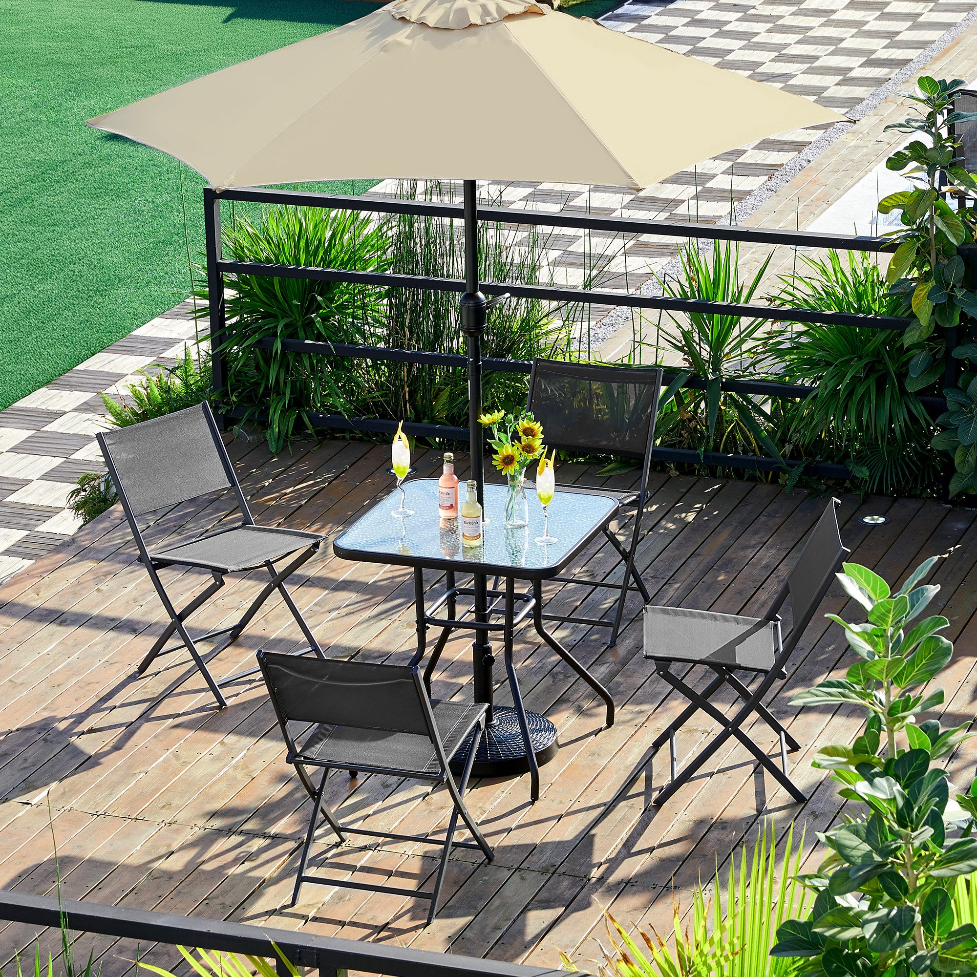 Yaheetech Klappstuhl 4er-Set, Klappbarer Gartenstuhl Terrassenstühle günstig online kaufen