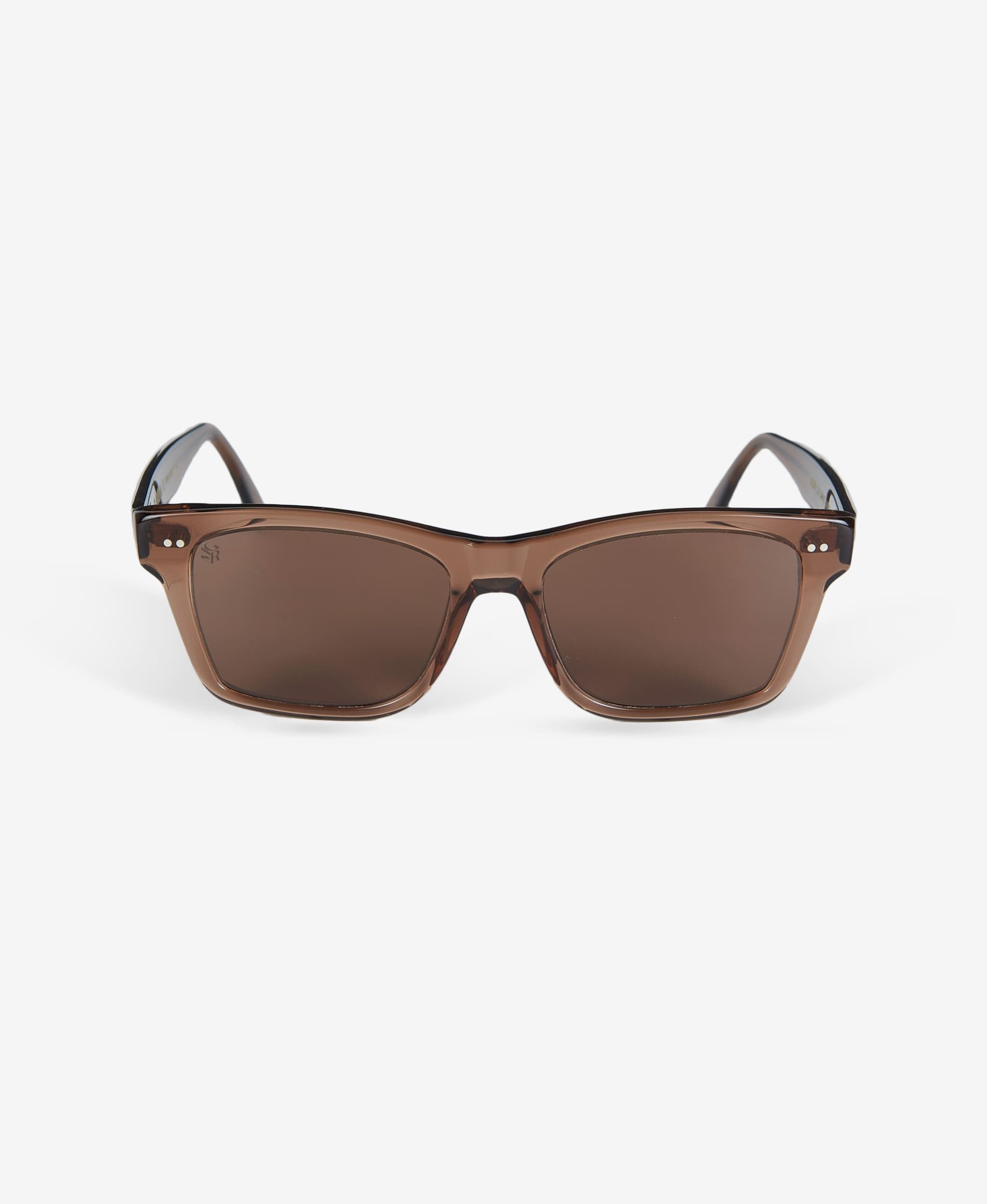 GLAMIRA Sonnenbrille Rechteckige Glänzende braune Herrensonnenbrille (1-St) mit polarisierten Linsen