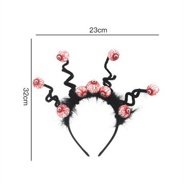 Rouemi Vampir-Kostüm Halloween Haarschmuck, Gruselige Feder Falsche Augen Haarschmuck