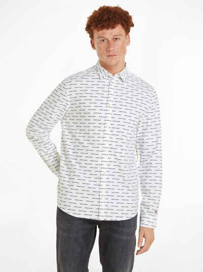 Tommy Jeans Langarmhemd TJM REG CRITTER SHIRT mit Allover-Logoschriftzügen