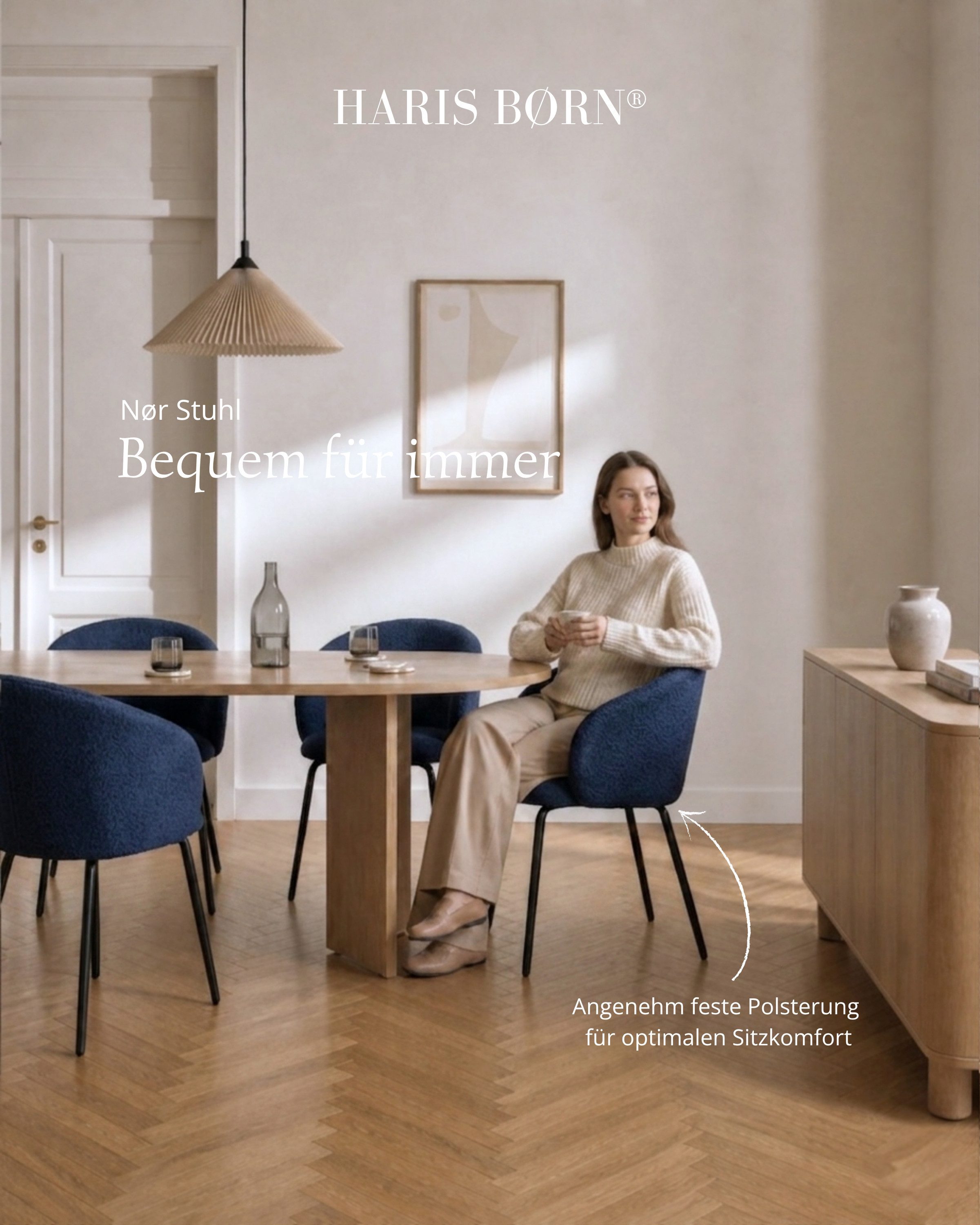 Haris Børn Esszimmerstuhl mit Armlehnen - Hochwertige Polsterstühle für Esszimmer (Set, 2 St), Premium Esszimmer Stühle & Wohnzimmer Stühle
