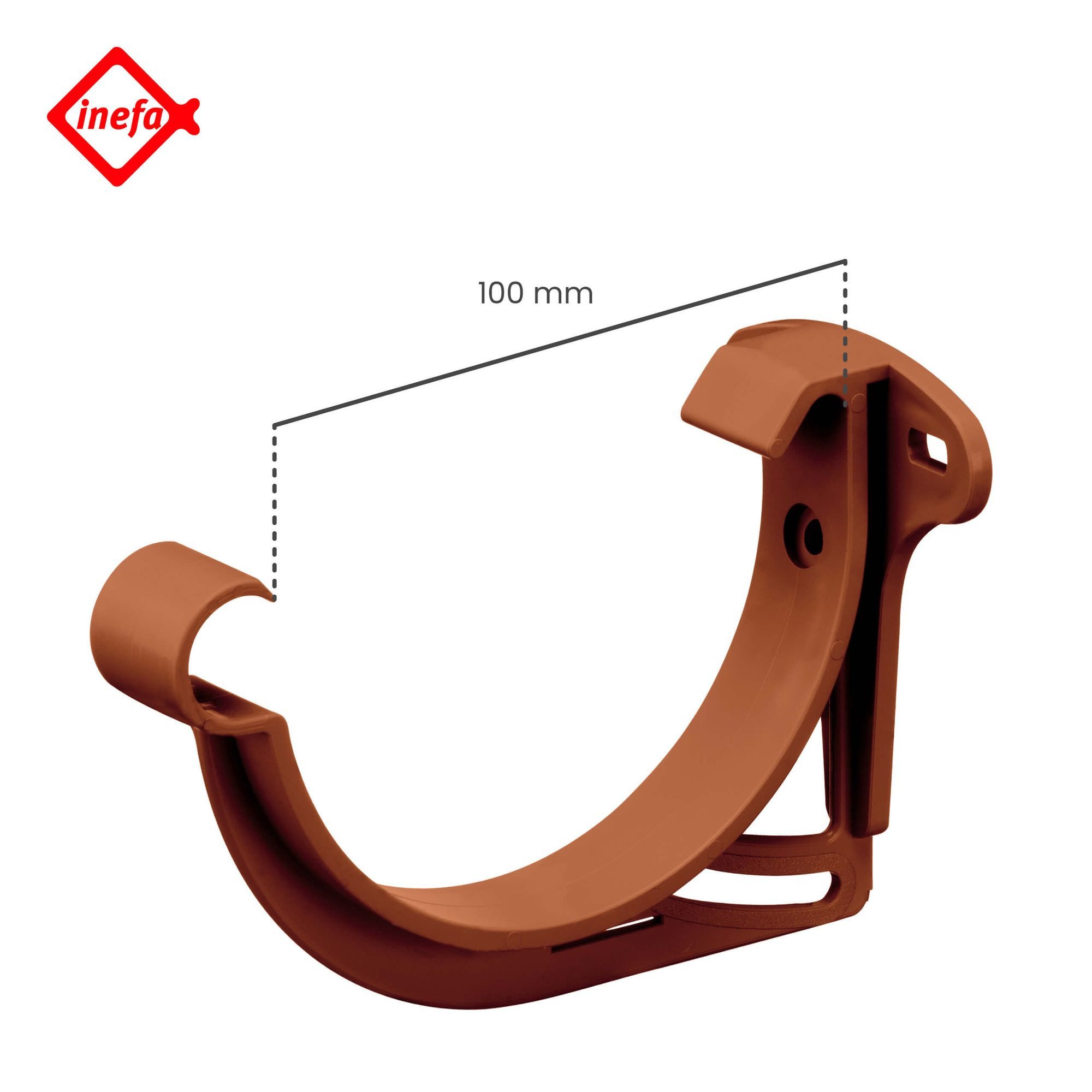 INEFA Dachrinne Stirnbretthalter, Rinnenhalter halbrund, NW 100. 1 Stück, Dachrinnenhalter, kunststoffbeschichtet, Made in Germany