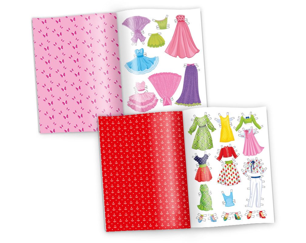 JUNAPACK Anziehpuppe Anziehpuppen zum Ausschneiden Papier Spielbuch mit Kle günstig online kaufen