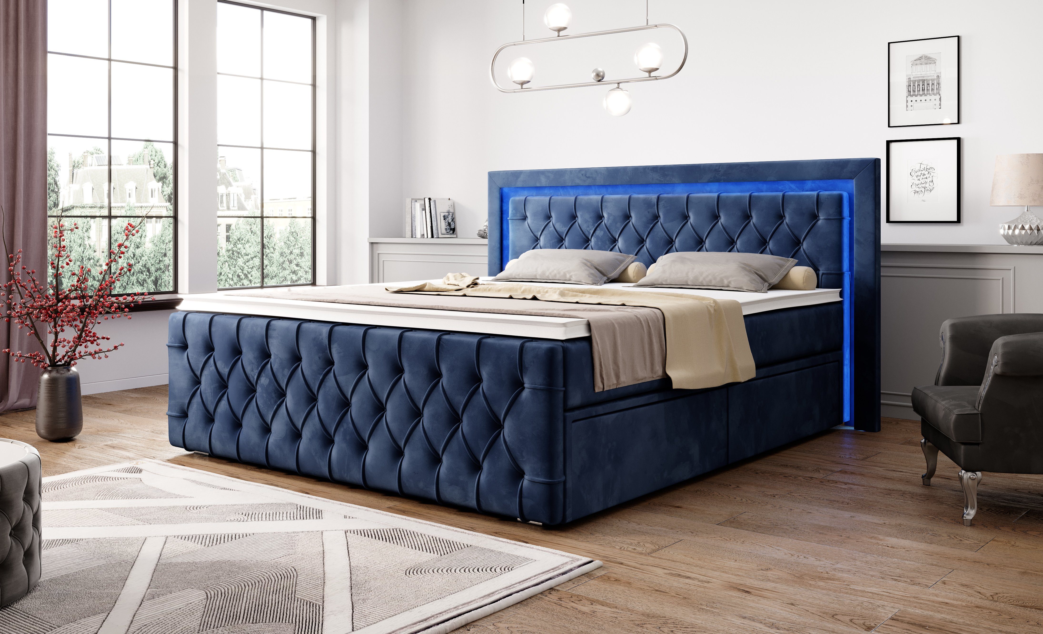 PROMETO Möbel Boxspringbett Arosa - Schubladen, günstig online kaufen
