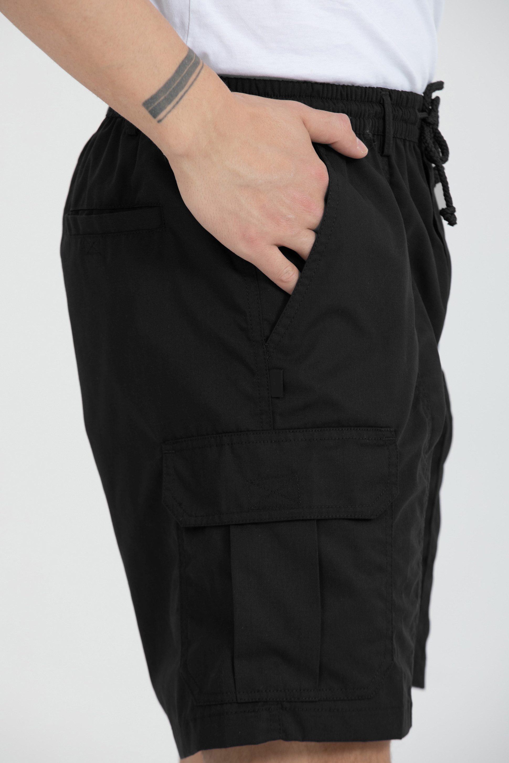 Kendindza Collection Cargoshorts Bermuda Herren Kurze Cargo Hose Schlupfhose Stretch Gummibund kurze hose Herren Cargoshorts Herren Sommer Stretch Gummibund