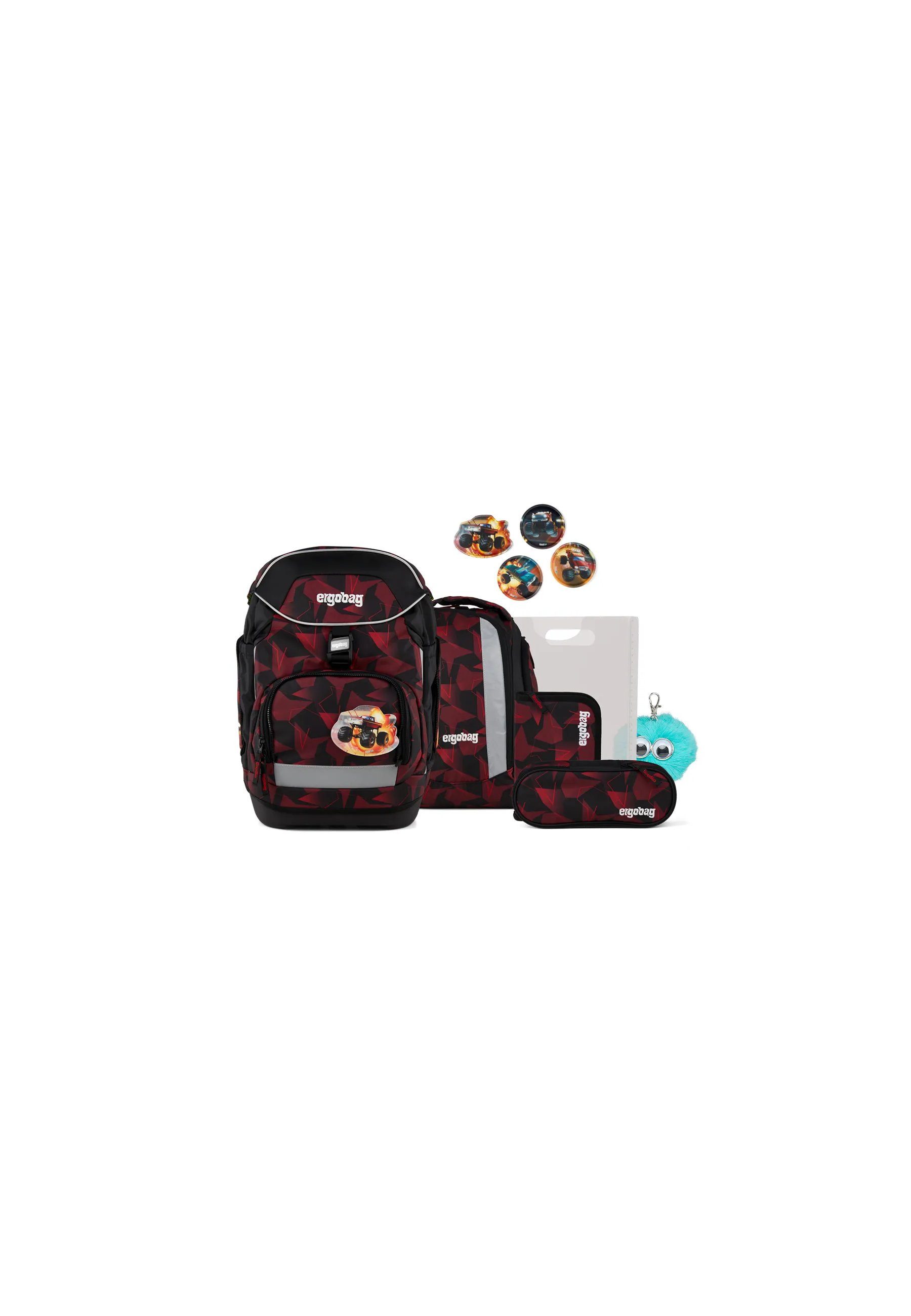 ergobag Schulranzen pack Set Bundle (7-tlg., 7-teiliges Set), größenverstellbares Rückensystem