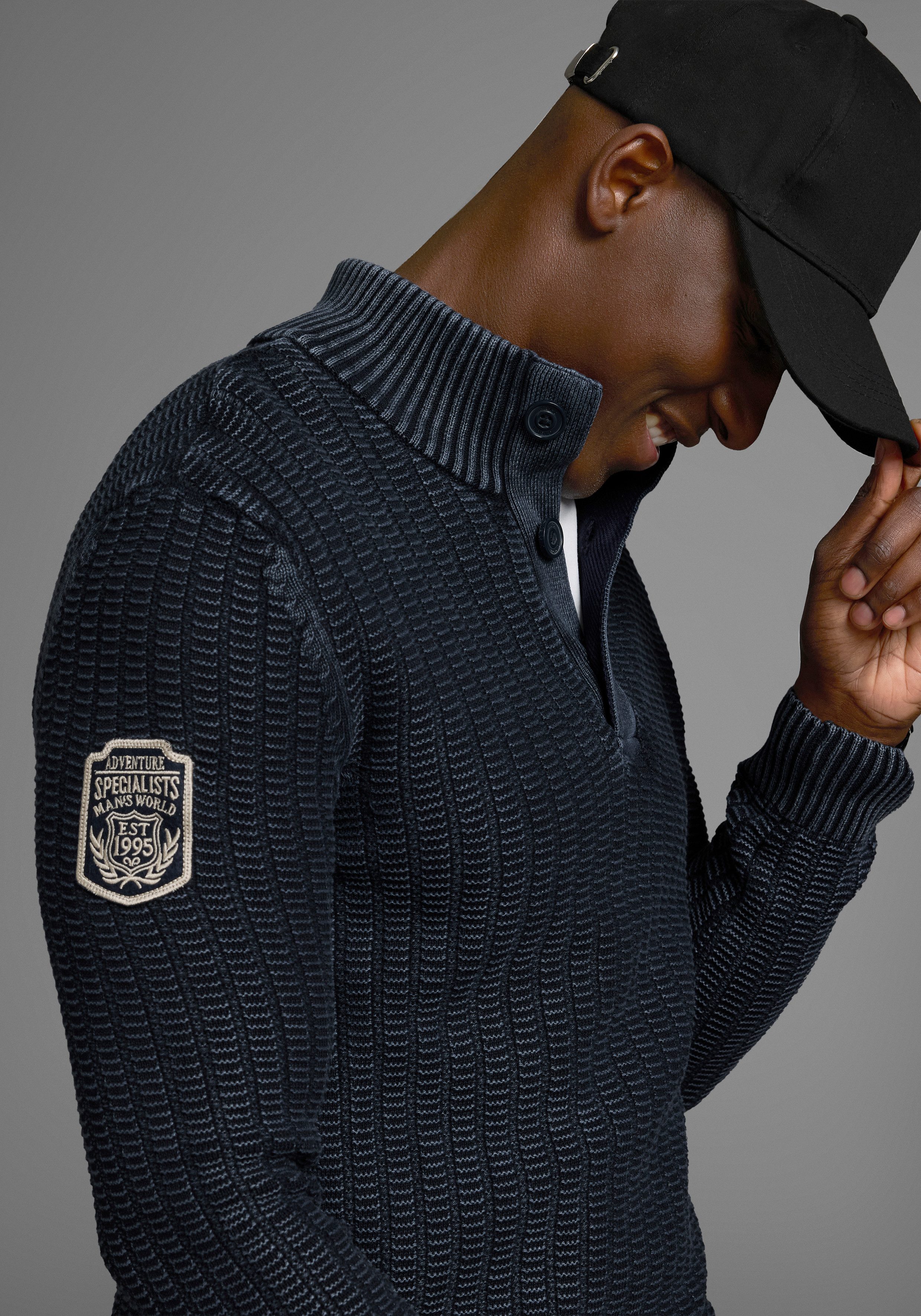 Man's World Troyer Bis Größe 5 XL mit Ärmelbadge