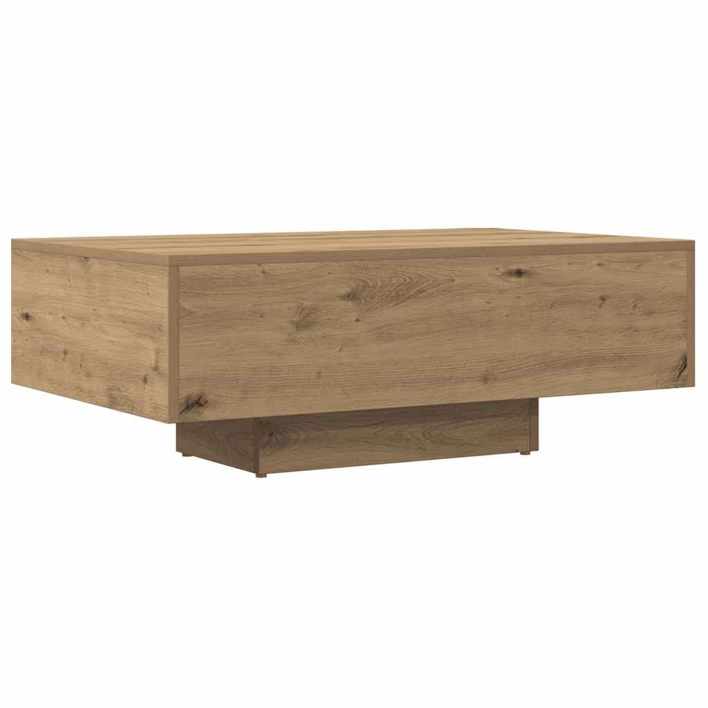 furnicato Couchtisch Moderner 85x55x31 cm in Artisan-Eiche mit Holzwerkstoff (1-St), Stabiler Sofatisch mit Metallbeinen und viel Stauraum fürs Wohnzimmer – Bild 2 von 5