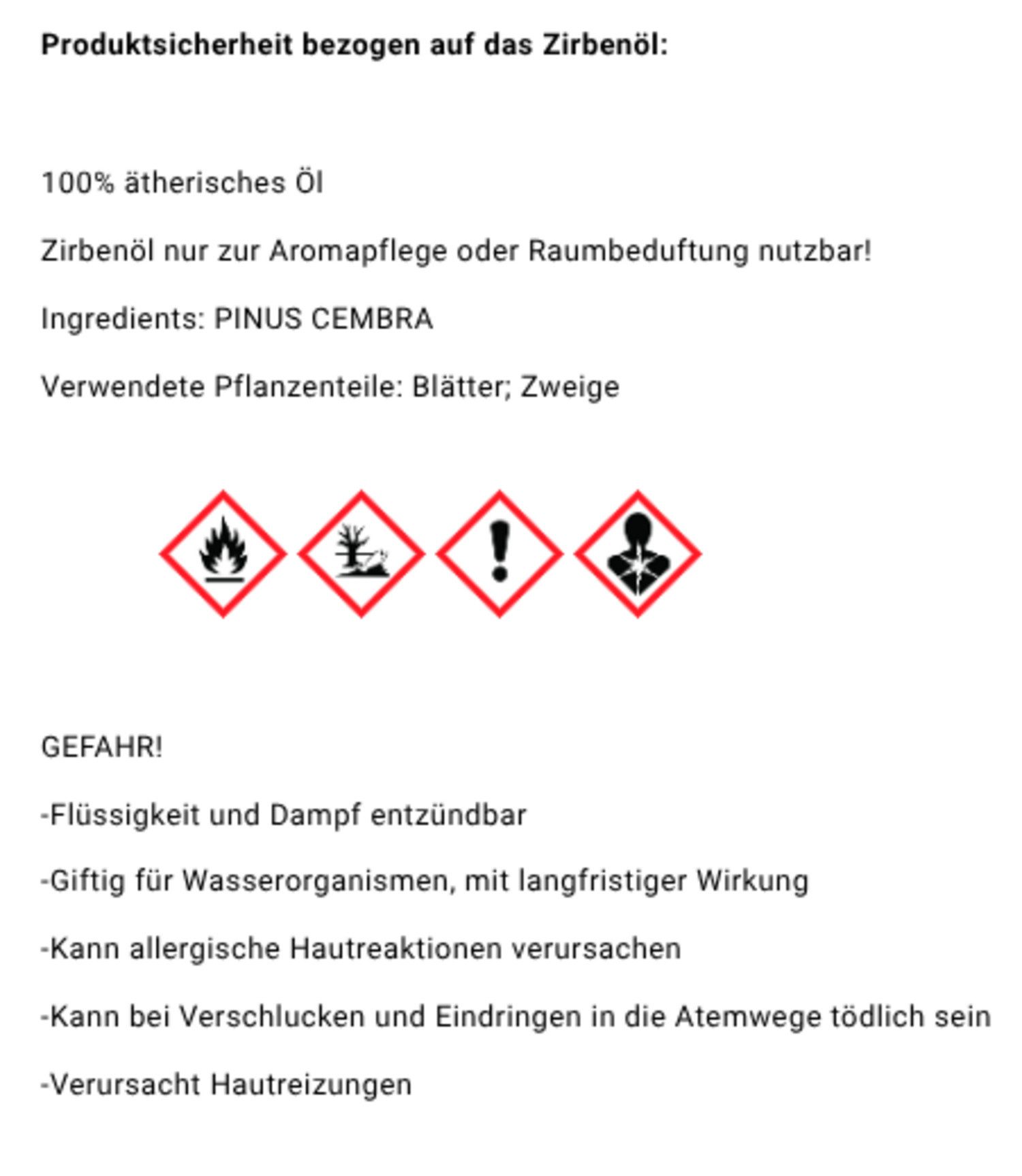 zirbenkissen24 Kantholz Zirbenholz Würfel-Set - 10 ml ätherisches Zirbenöl + Zirbenspäne, (3-tlg)