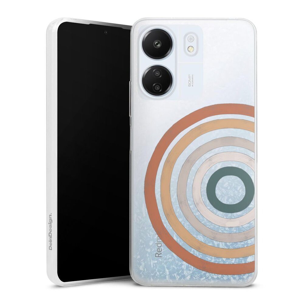DeinDesign Handyhülle Kreise Regenbogen Wasserfarbe Vintage Rainbow, Xiaomi Redmi 13C 4G Slim Case Silikon Hülle Ultra Dünn Schutzhülle