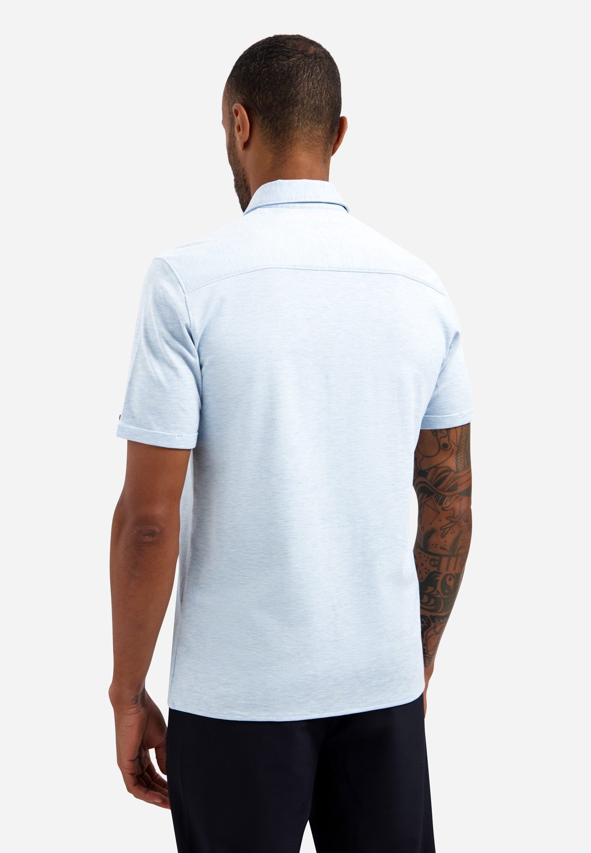 NO EXCESS Kurzarmhemd Shirt Short Sleeve Melange Jersey - Jerseyhemd - Kurzarmhemd