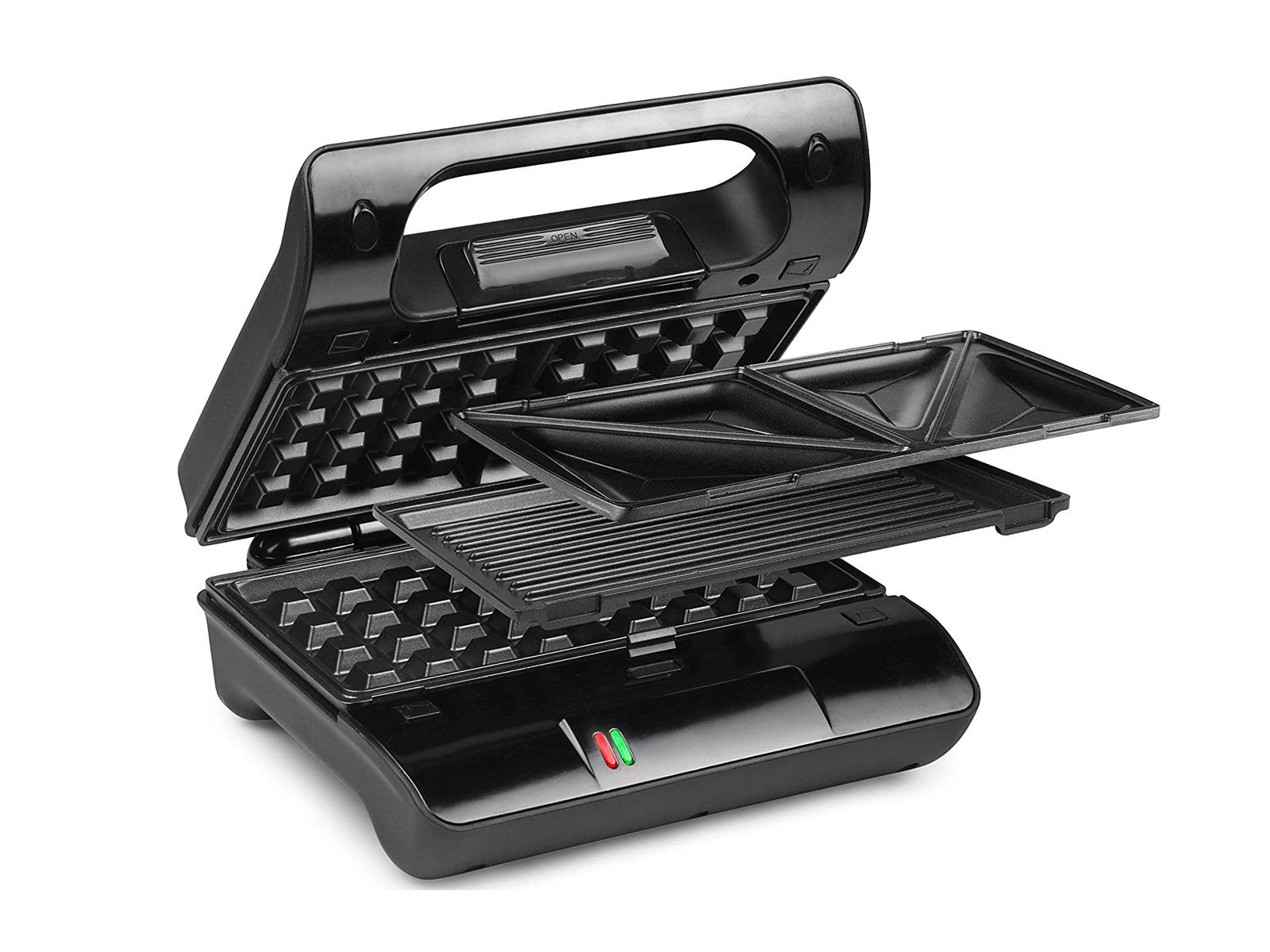 PRINCESS Sandwichmaker, 700 W, & Waffeleisen 3in1 belgische Waffeln Indoorgrill Panini Multigrill
