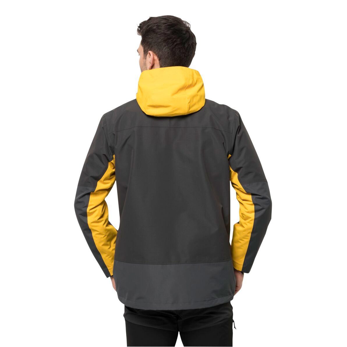 Jack Wolfskin Winterjacke 3in1 DNA Tundra (sehr warm, wind- und wasserdicht) gelb/schwarz Herren