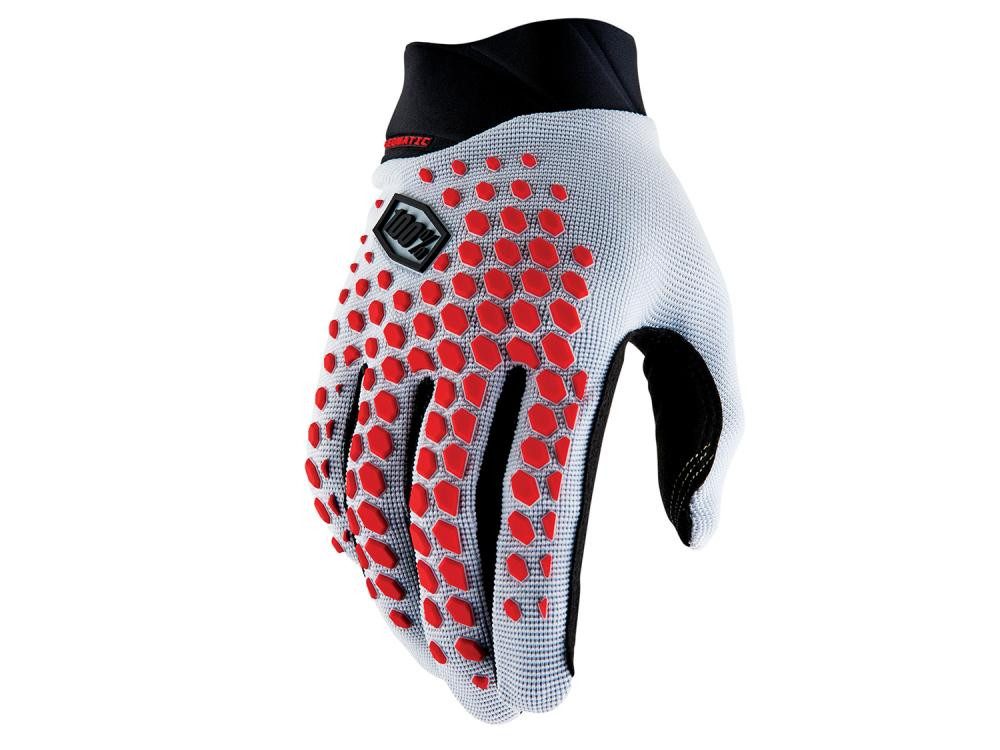 100% Fahrradhandschuhe 100% Geomatic Gloves Grey/Racer Red XL