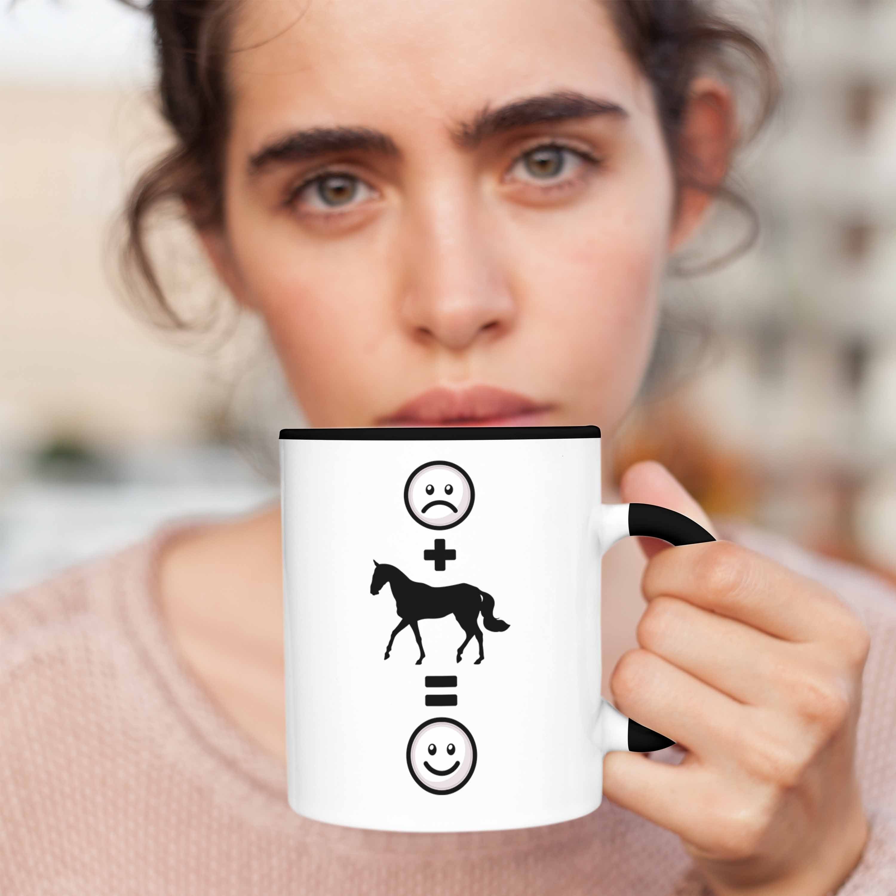 Schwarz Tasse für :(Pferd Geschenk Trendation Reiten Reiterin Tasse Pferde Pferdeliebhaber