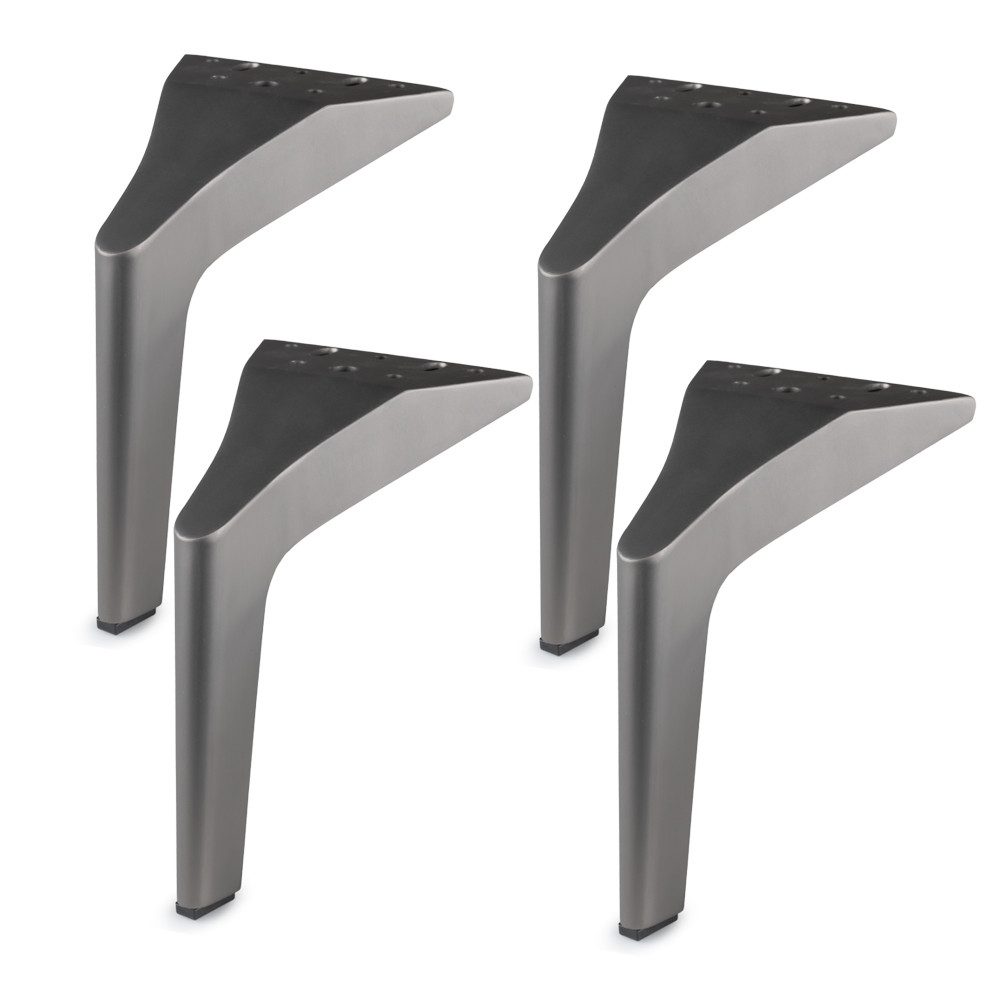 Prima-Online Möbelfuß Möbelfuß 180 mm Metall Dunkles Nickel– Sofa Bein, Tischbein, Bettfuß, (4-St)