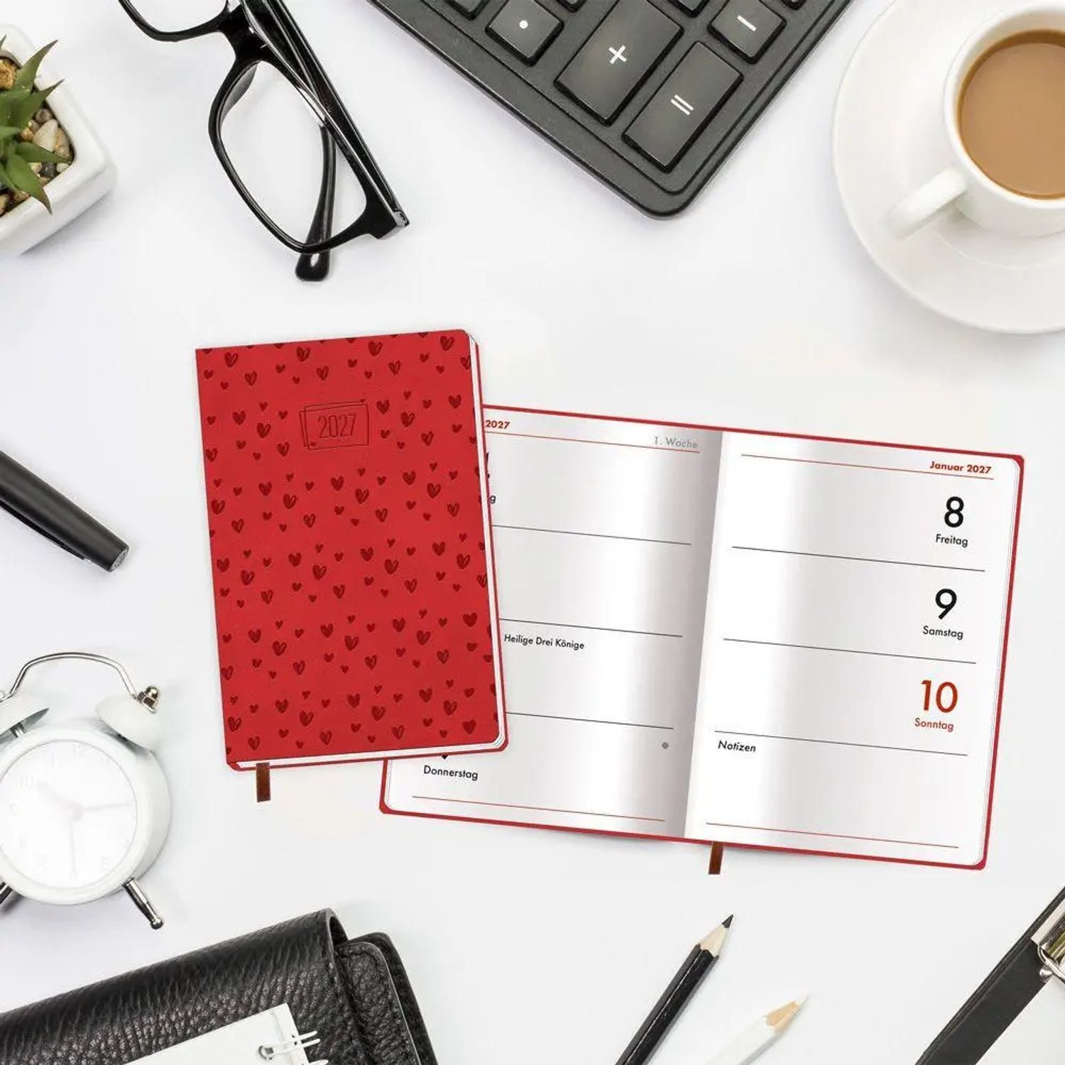 Trötsch Verlag Taschenkalender TRÖTSCH - Taschenkalender A7 Soft Touch Herzchen 2027