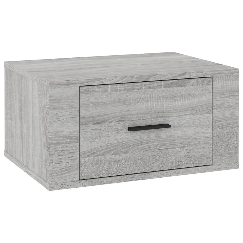 furnicato Nachttisch Wand-Holzwerkstoff Grau Sonoma 50x36x25 cm (1-St), Stabile Nachtschränkchen mit Stauraum und feuchtbeständiger Fläche