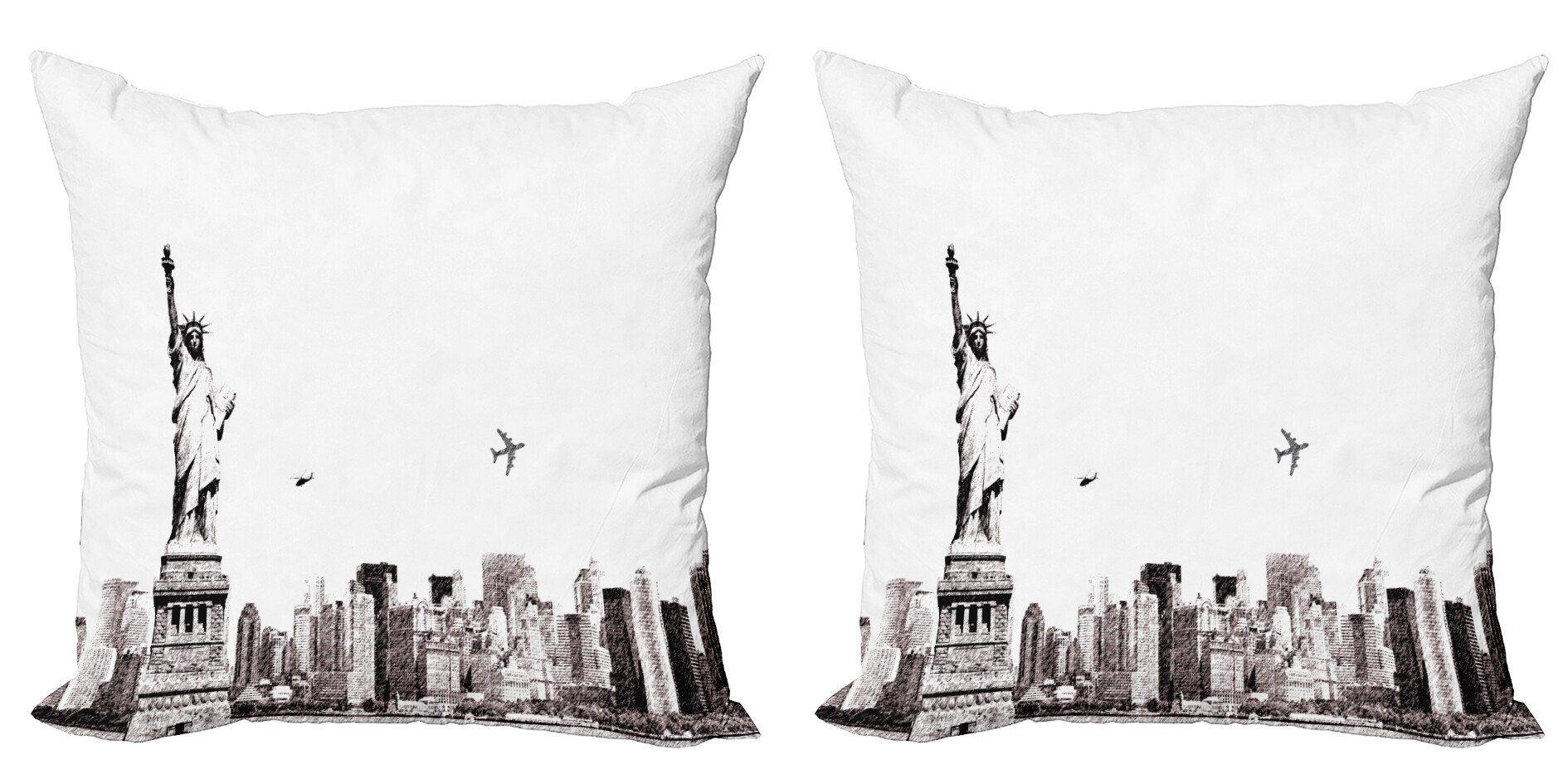 Kissenbezüge Modern Accent Doppelseitiger Digitaldruck, Abakuhaus (2 Stück), Städtisch Stadtansicht von New York