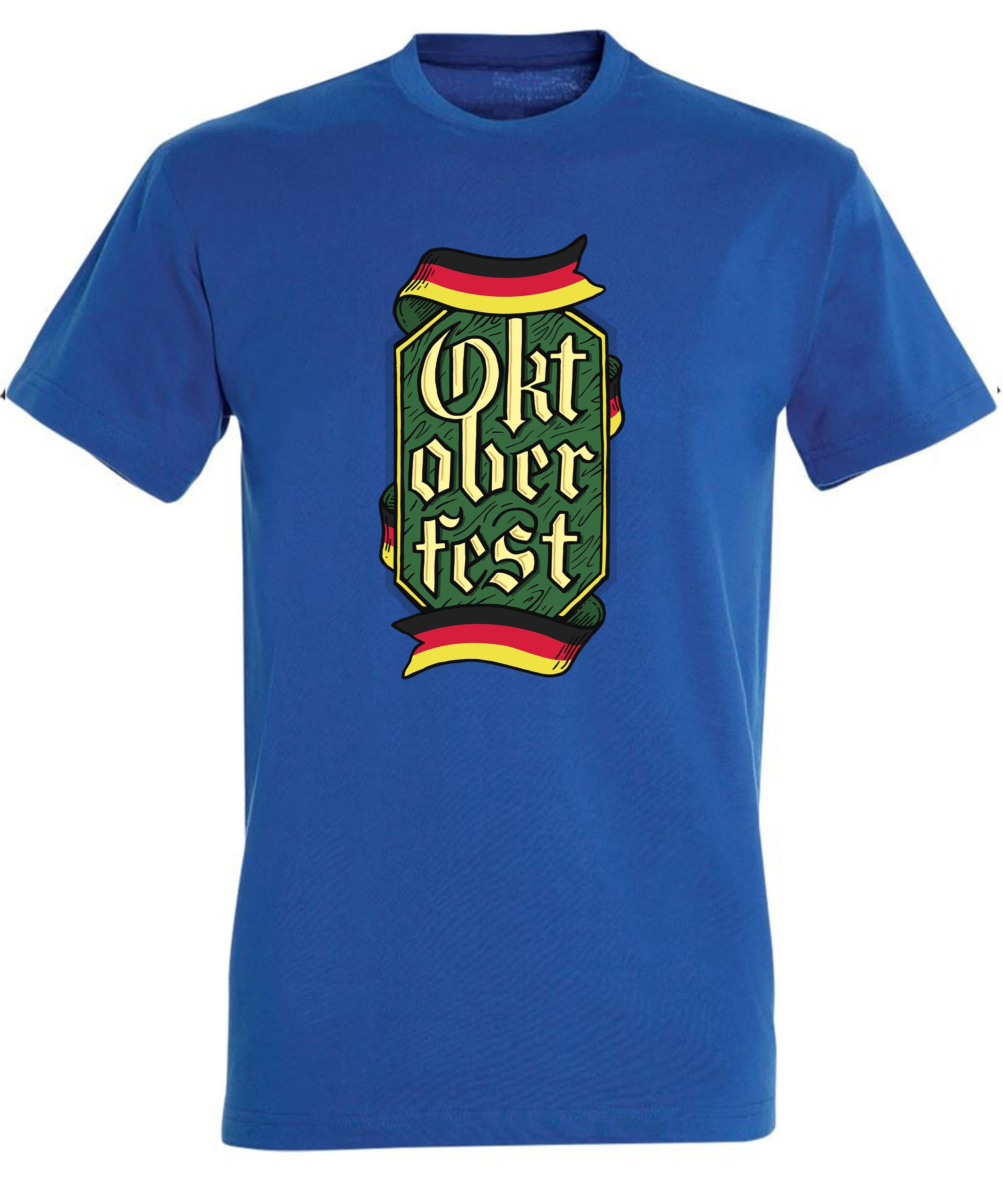 - MyDesign24 Fit, Party T-Shirt Shirt Trinkshirt blau Regular Oktoberfest T-Shirt Baumwollshirt i323 mit Aufdruck Herren royal