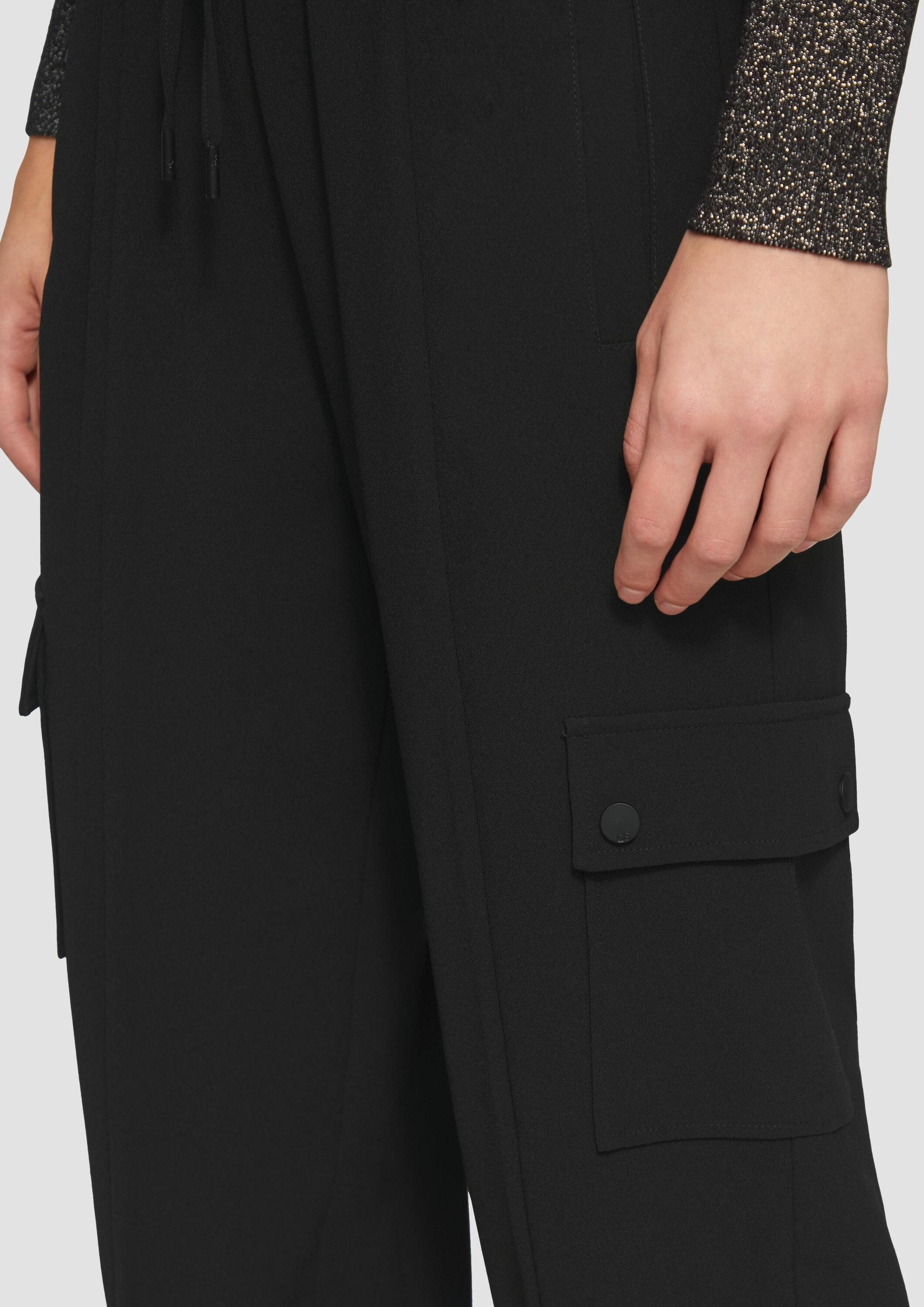 QS Chinos Hose Jogpants mit Cargotaschen und Bündchen am Saum