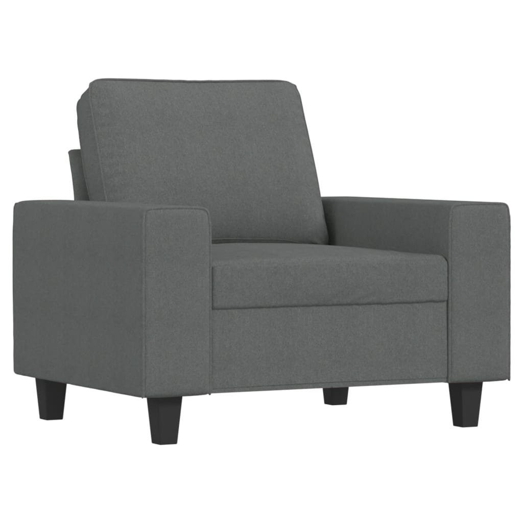 vidaXL Sofa 4-tlg. Sofagarnitur Dunkelgrau Stoff günstig online kaufen