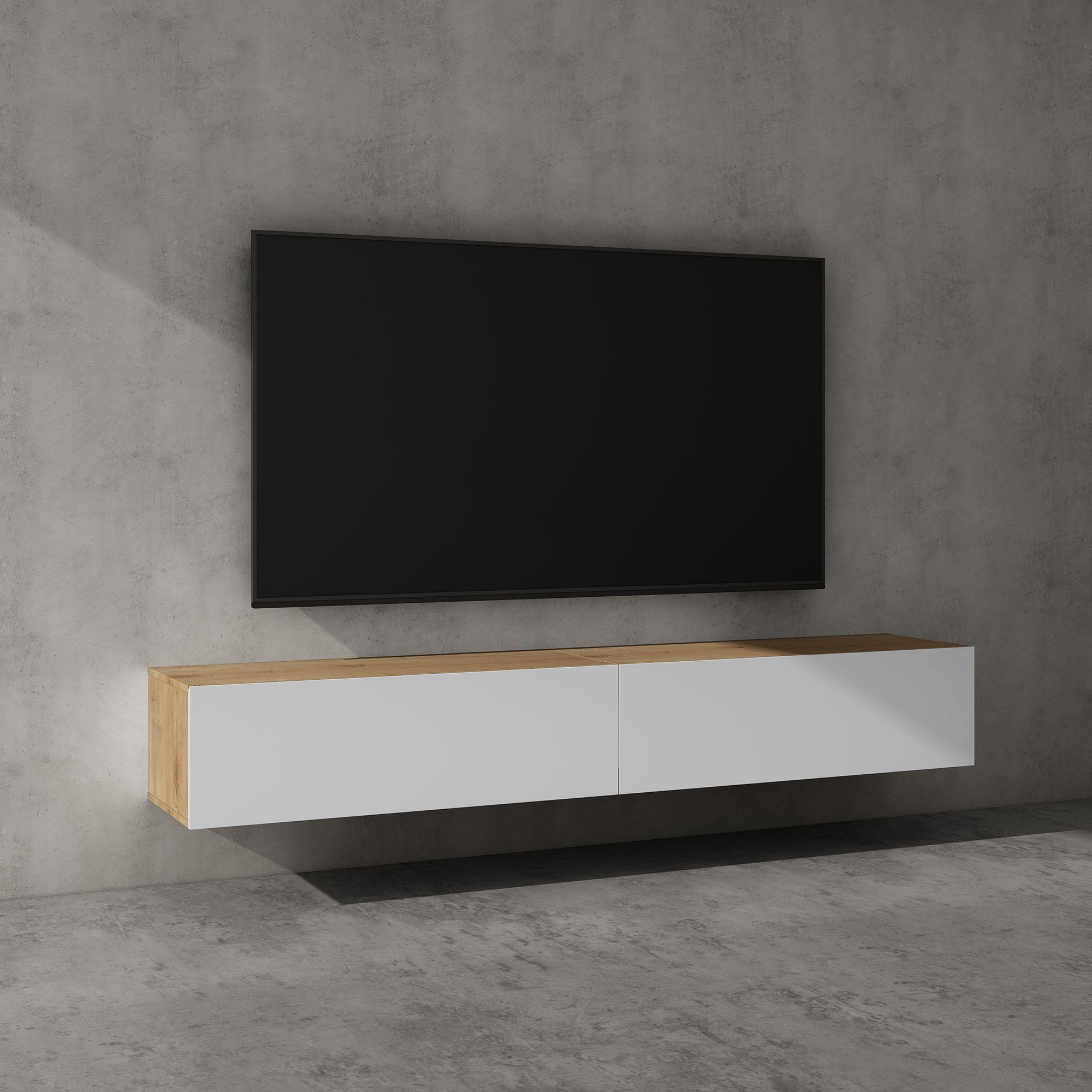 doporro TV-Board TV-schrank Fernsehschrank Low-Board TV-Tisch Wand-hängend F02