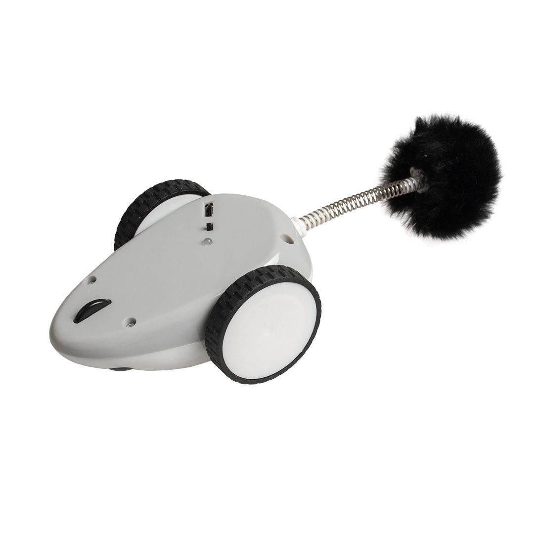 DUVO+ Tier-Intelligenzspielzeug Duvoplus Cat Toy Race 'n chase Maus - weiß