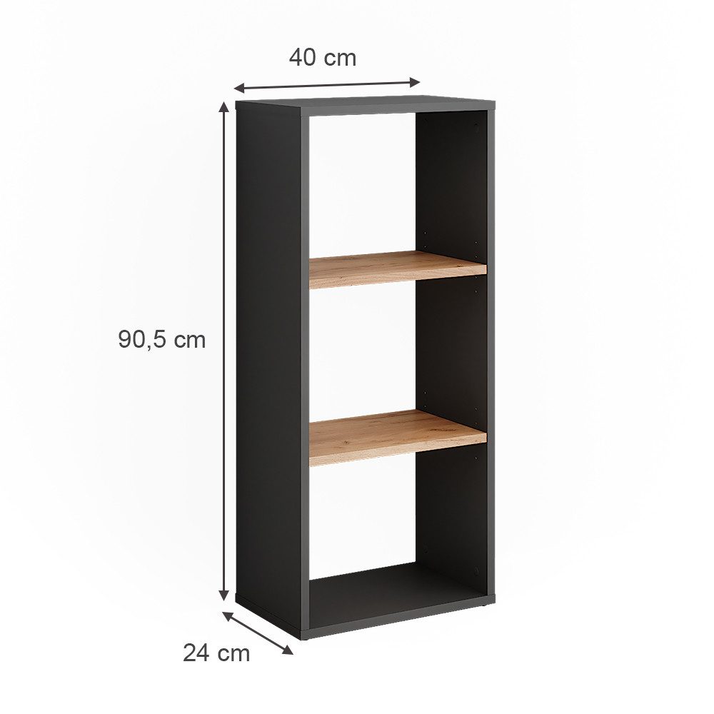 Vicco Bücherregal Orlando, Anthrazit/Goldkraft Eiche, 40 günstig online kaufen