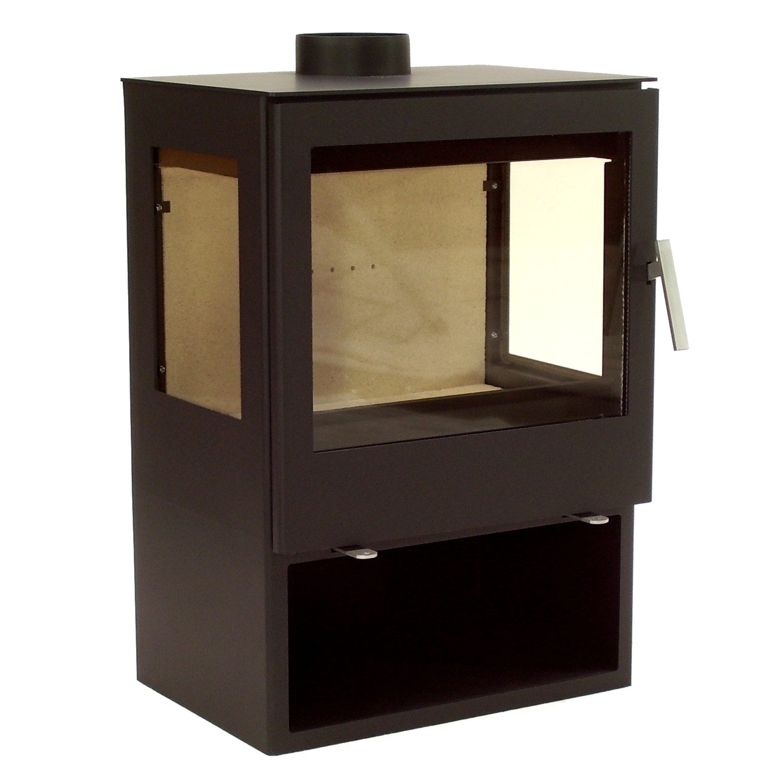 Apex Kaminofen Panorama Kaminofen 9,8kW 56315 Holzofen 9.8kW 3 Scheiben, (1-tlg) – Bild 3 von 5