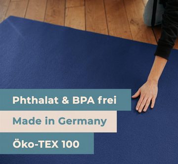 Sanosoft Spielmatte Krabbelmatte rutschfest Sanosoft® 60cm X 100cm Blau, Oeko-Tex 100 - Made in Germany