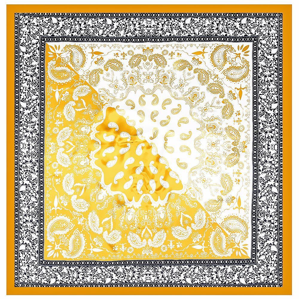 Blusmart Seidenschal Weicher und atmungsaktiver Schal aus Polyester-Seide, (Halstuch, Schultertuch, Stirnband/Seidenschal, Cashewnuss-Muster), Perfekt für Alltag, Reisen und Urlaub