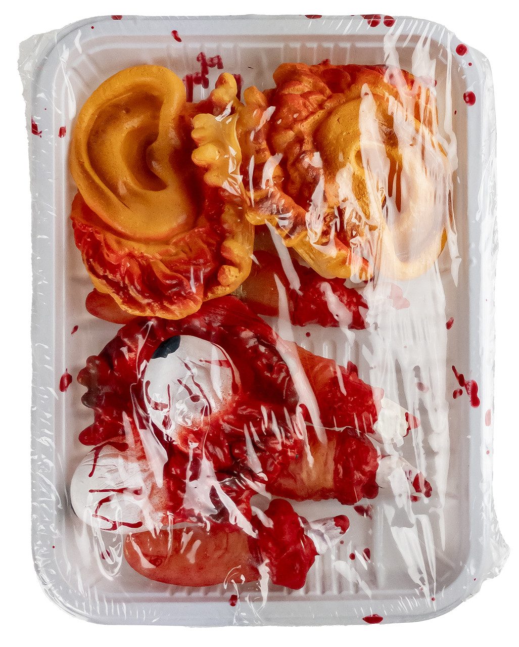 Horror-Shop Dekoobjekt Halloween Metzgerschale mit Finger, Ohren & Augen – Bild 2 von 2
