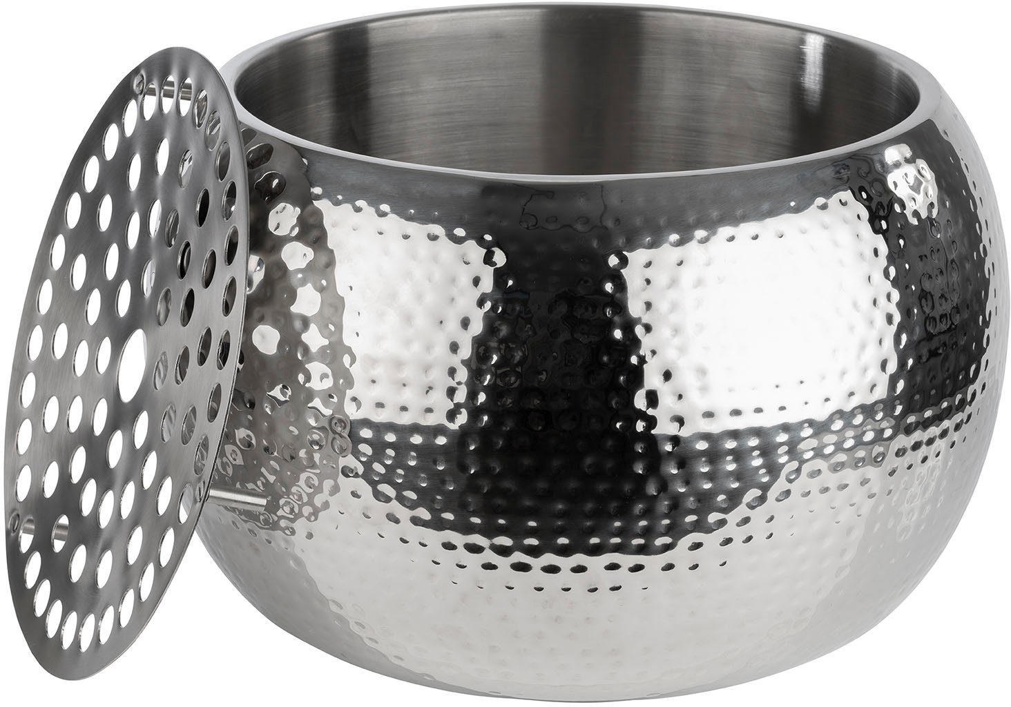 APS Wein- und Sektkühler BIG BOWL, herausnehmbarer Tropfeinsatz, Edelstahl, Ø 37 cm