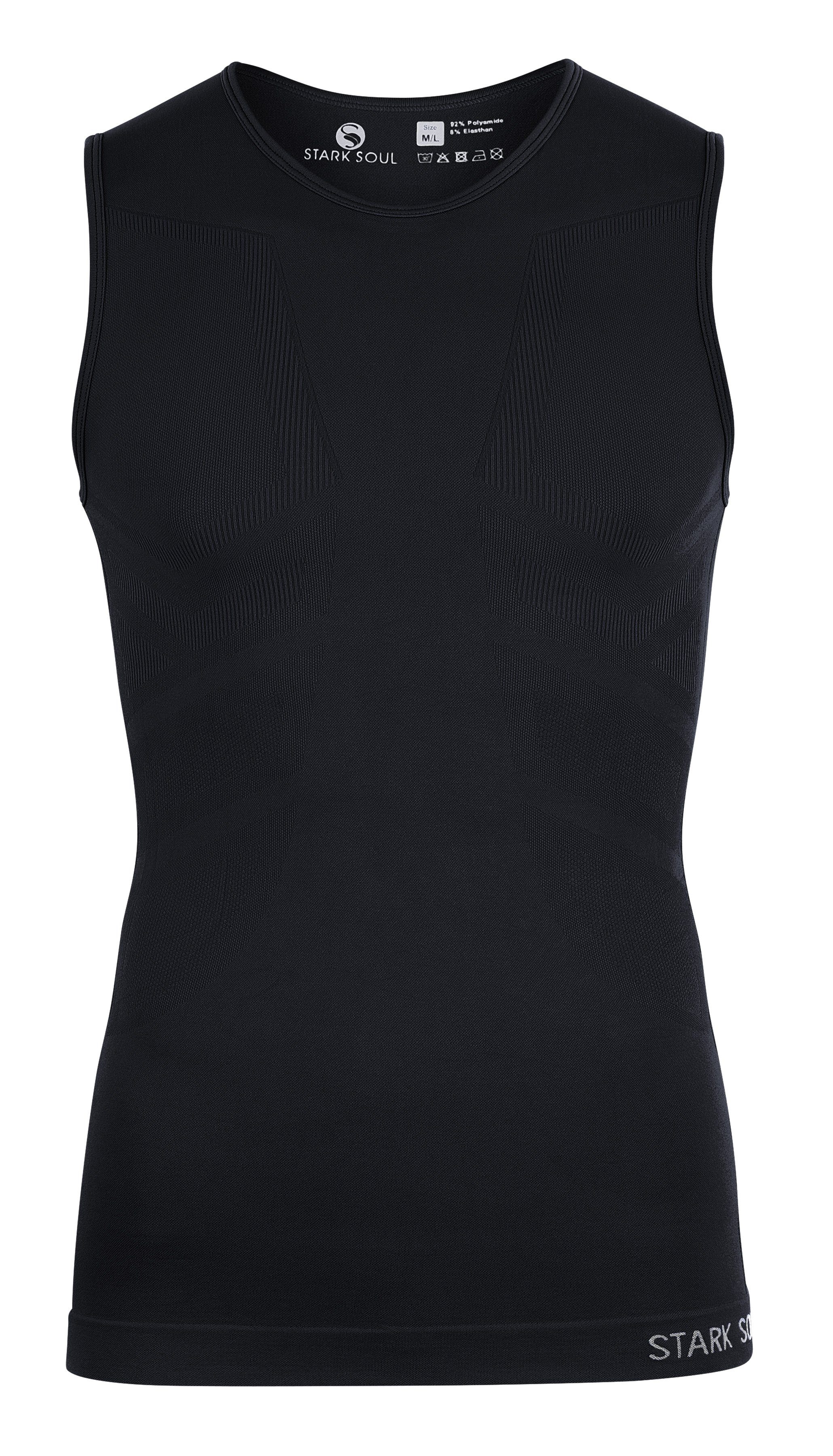 Stark Soul® Funktionsshirt Tanktop UP - Seamless Unterzieh-Shirts Schwarz - WARM Ärmellos