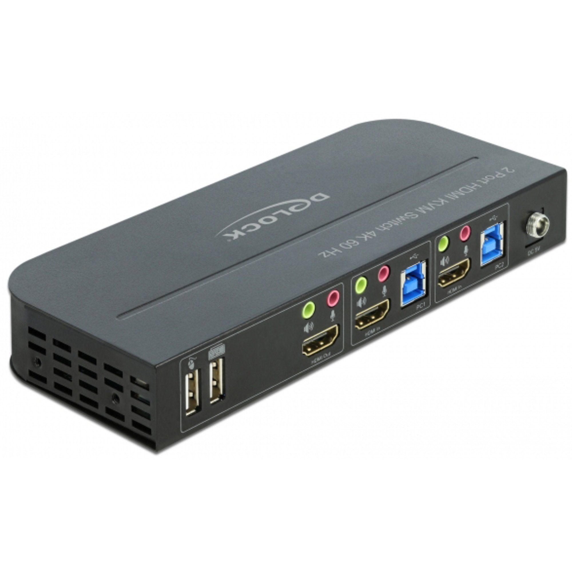 4K 60 KVM USB DeLOCK Netzwerk-Switch Delock Switch Hz mit HDMI und 3.0