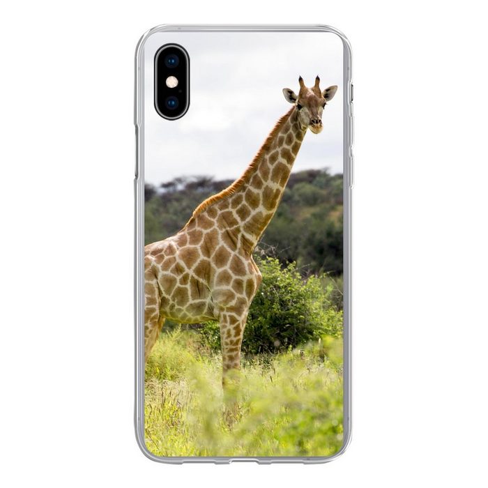 MuchoWow Handyhülle Giraffe - Pflanzen - Tier Handyhülle Apple iPhone Xs Max Smartphone-Bumper Print Handy