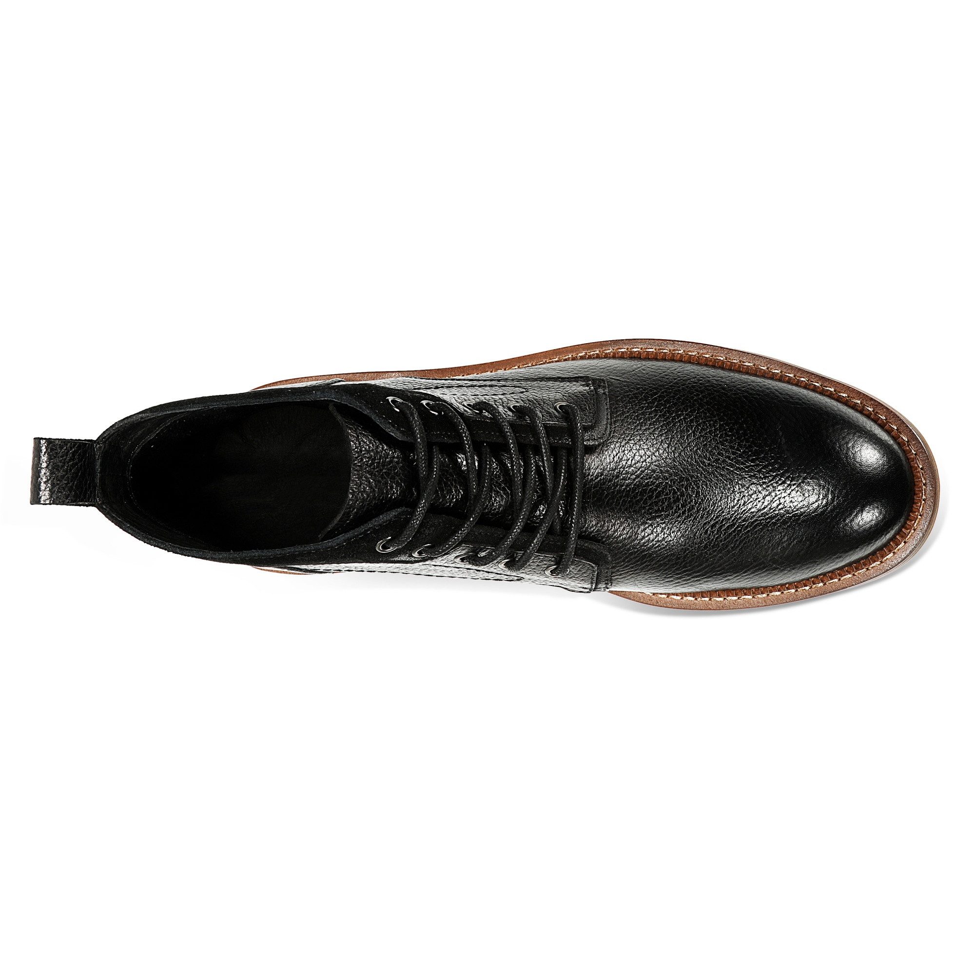 Allthemen Schnürstiefelette Herren Stiefeletten aus Rindsleder Klassische Schnürboots für Männer