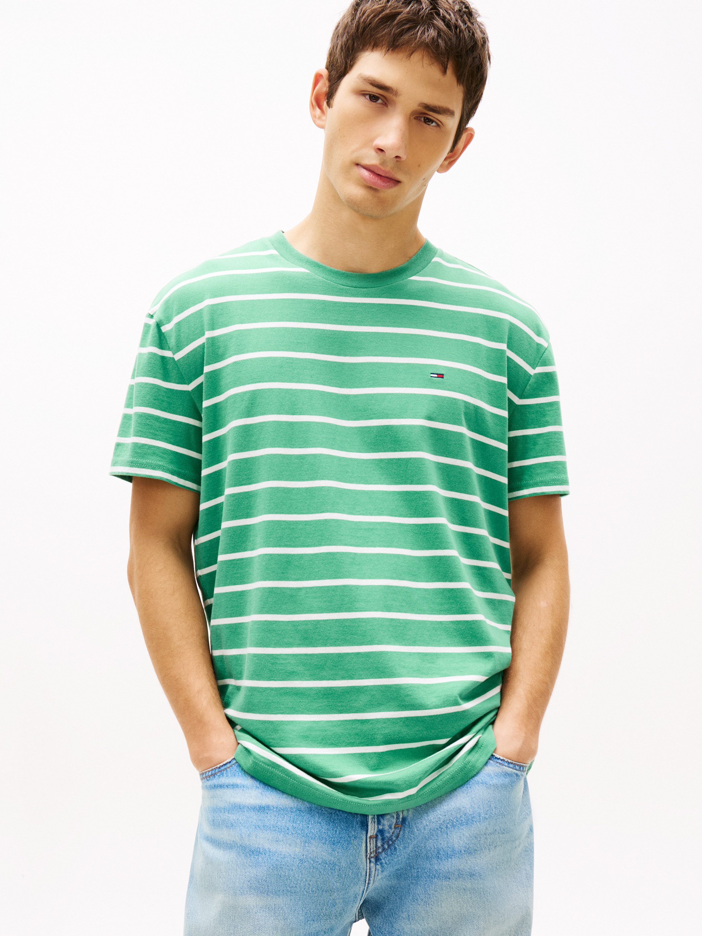 Tommy Jeans T-Shirt TJM REGULAR STRIPE Regular fit mit Rundhalsausschnitt günstig online kaufen