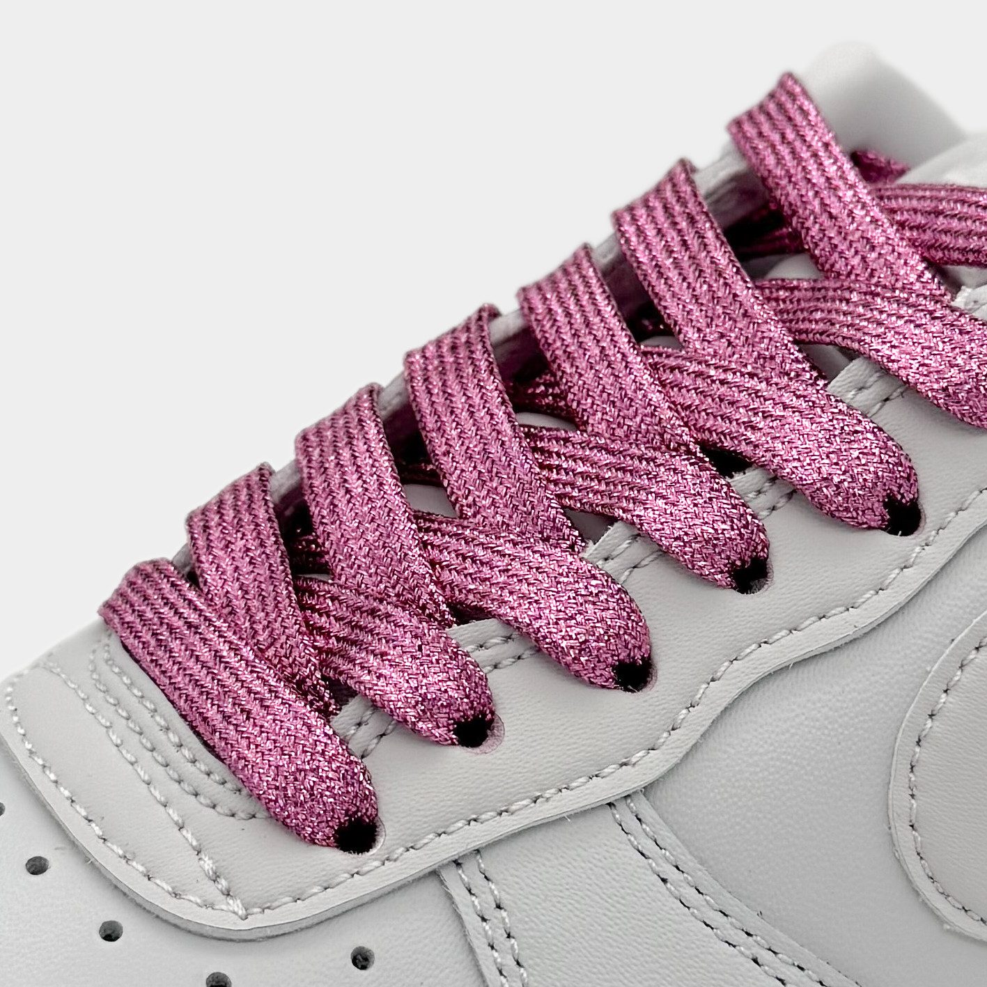 Kicksarchive Schnürsenkel Flache Glitzer Schnürsenkel Glitter Laces Kostüm Silber Bunt Weiß 8mm