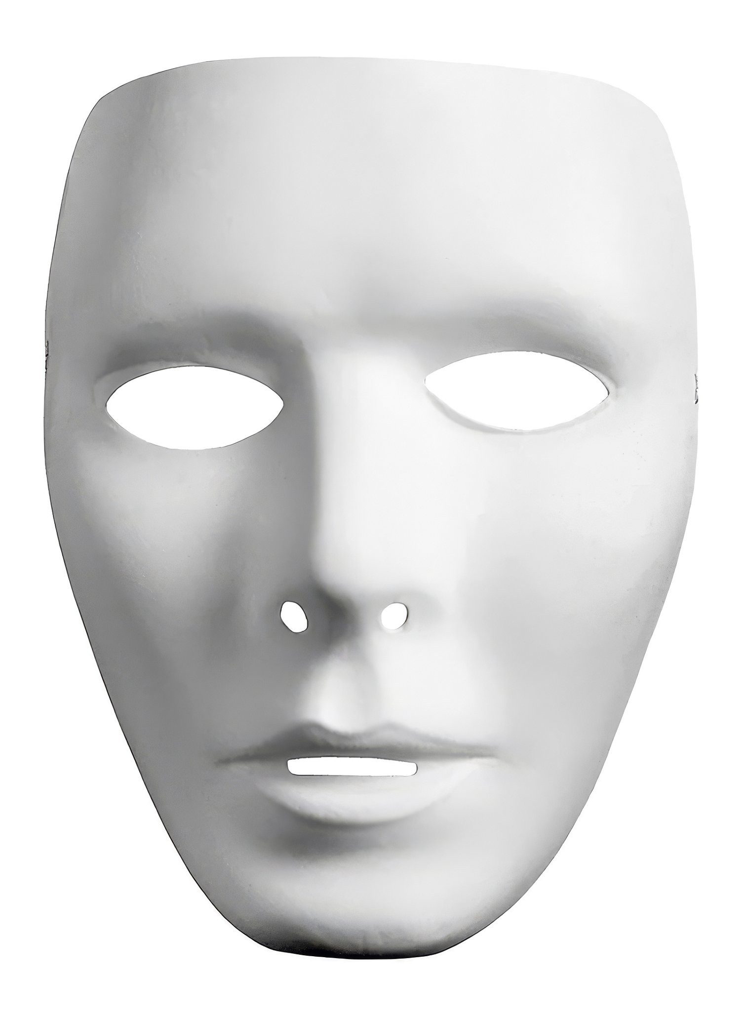 Metamorph Verkleidungsmaske Neutralmaske Gesicht Mann - für Karneval, Unbemalte weiße Maske für Tanz, Theater & Maskenball