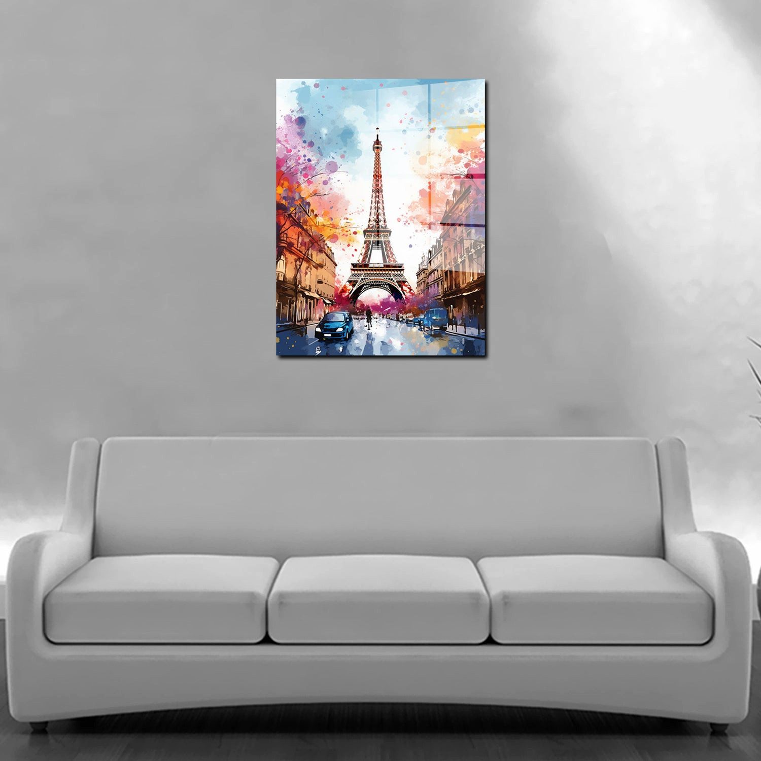 Artedinoi Acrylglasbild Pop Art Eiffelturm Paris Acrylglas Wandbild Bild Wanddeko Wohnzimmer X